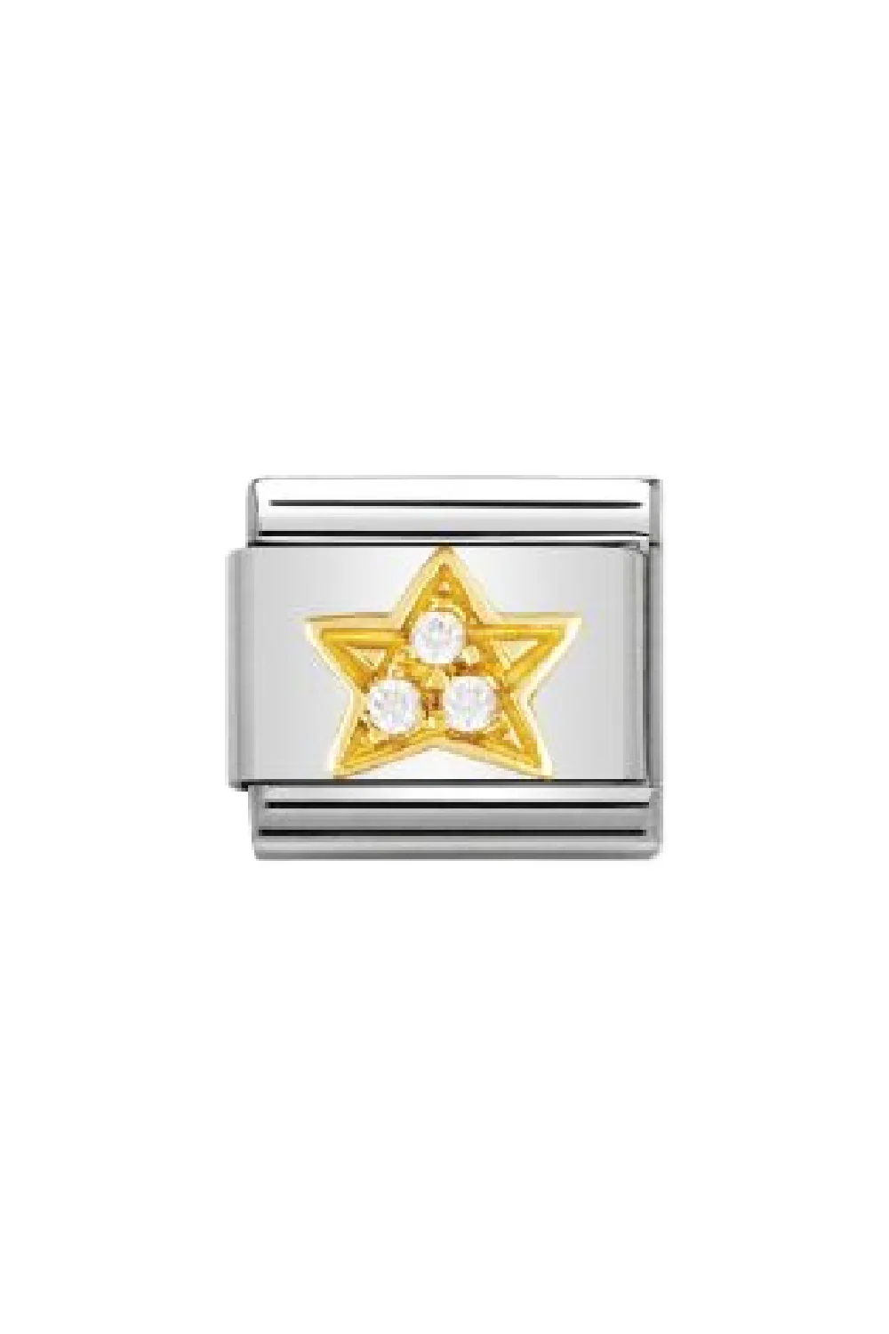 FUN 18K Gold & CZ White Star