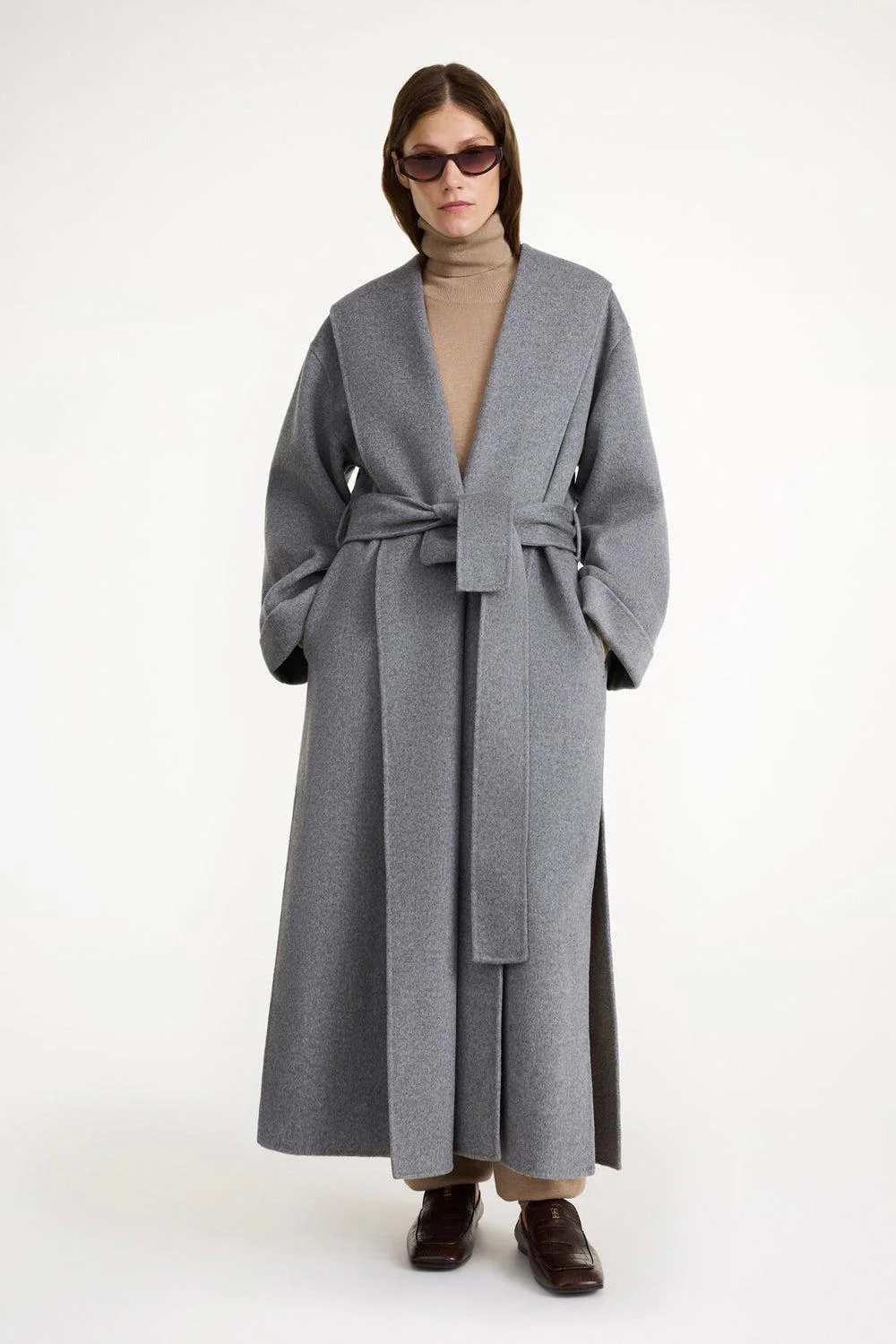 Trullem Wool Coat Grey Brown Melange - Image 2