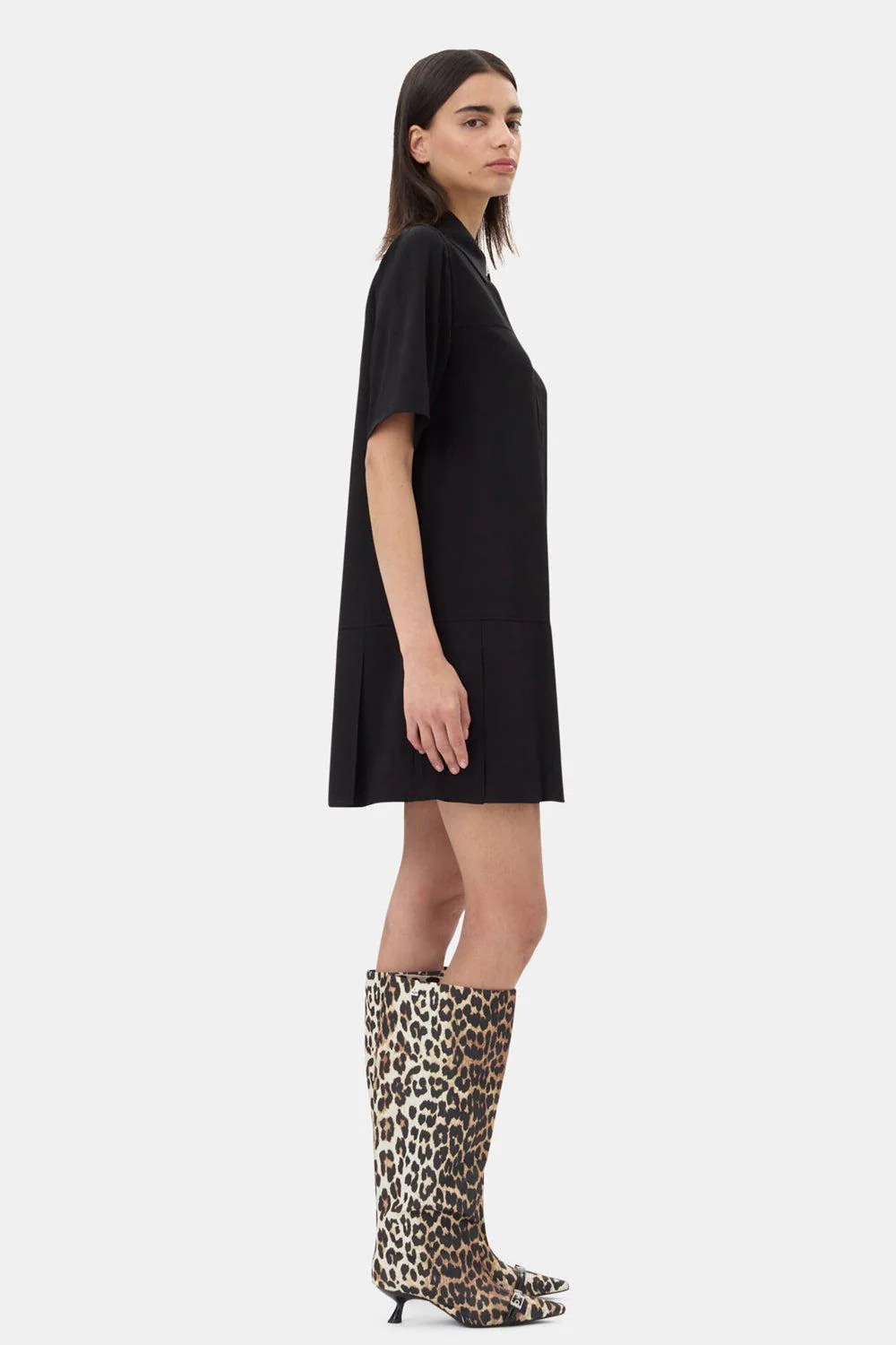 Eyelets Slouchy High Shaft Boot Satin Print Leopaord - Image 3