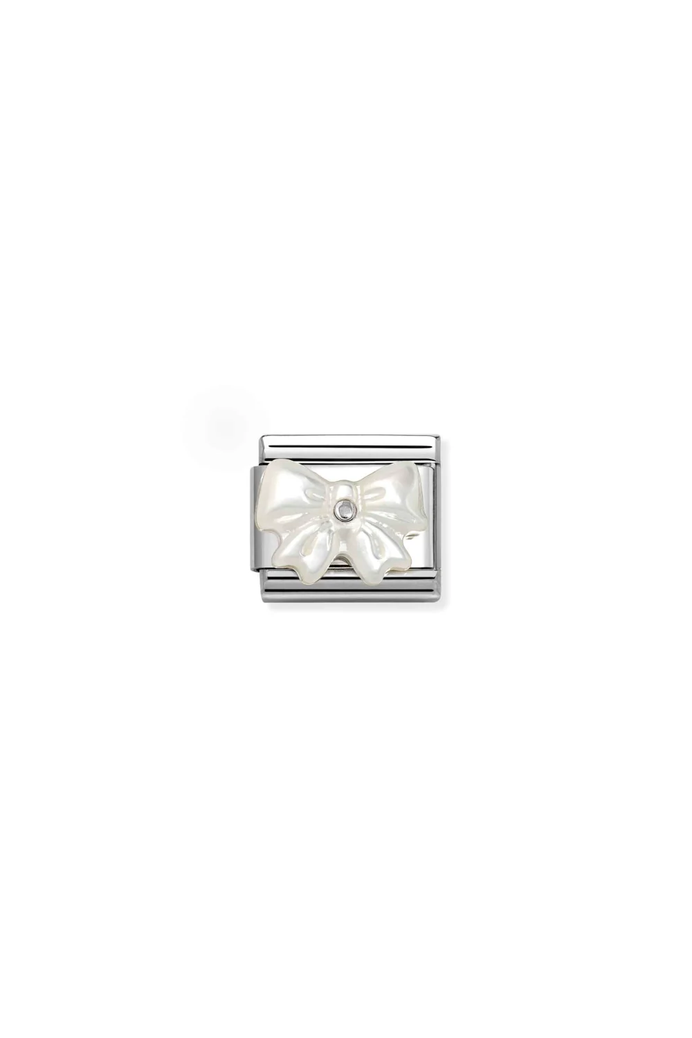 STONE SYMBOLS 925 sterling silver WHITE MOTHER OF PEARL BOW