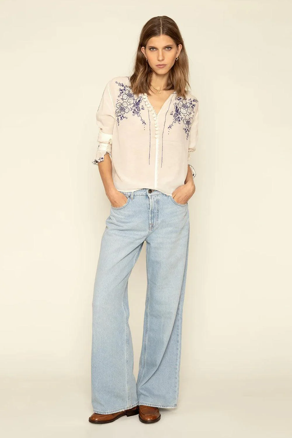 Claire Blouse blue - Image 3