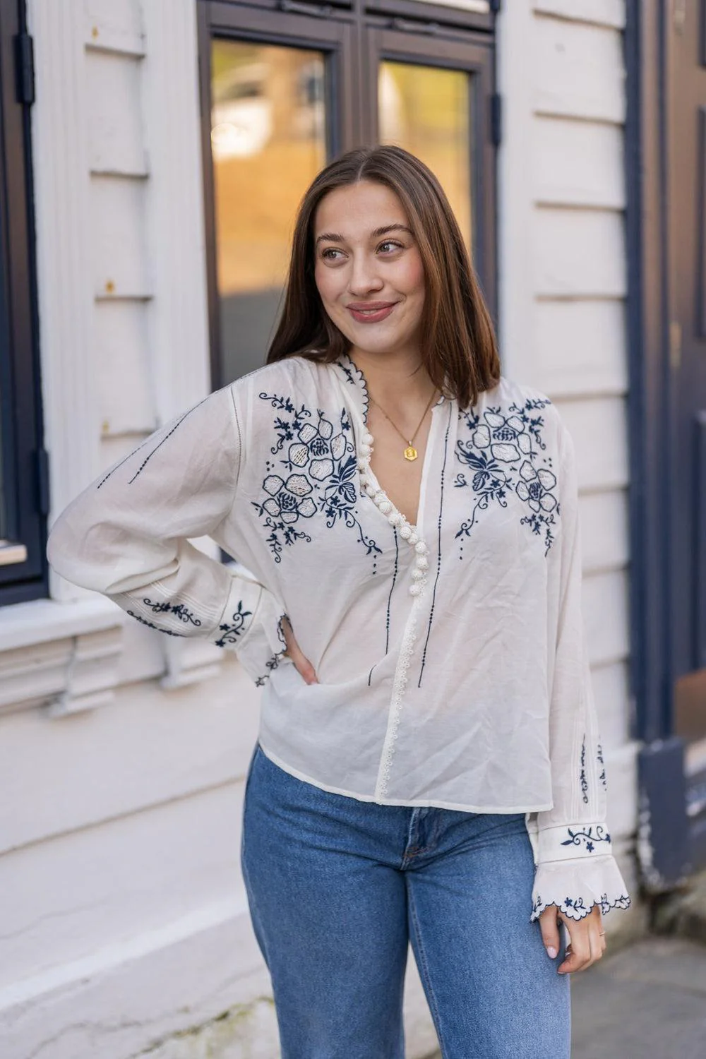 Claire Blouse blue - Image 5