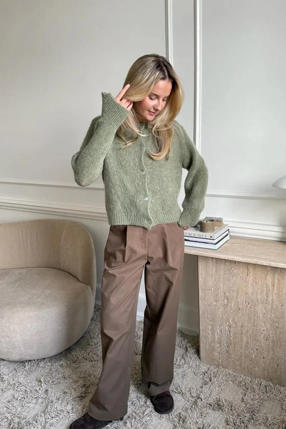 IdaIC Cardigan Olive - Image 3