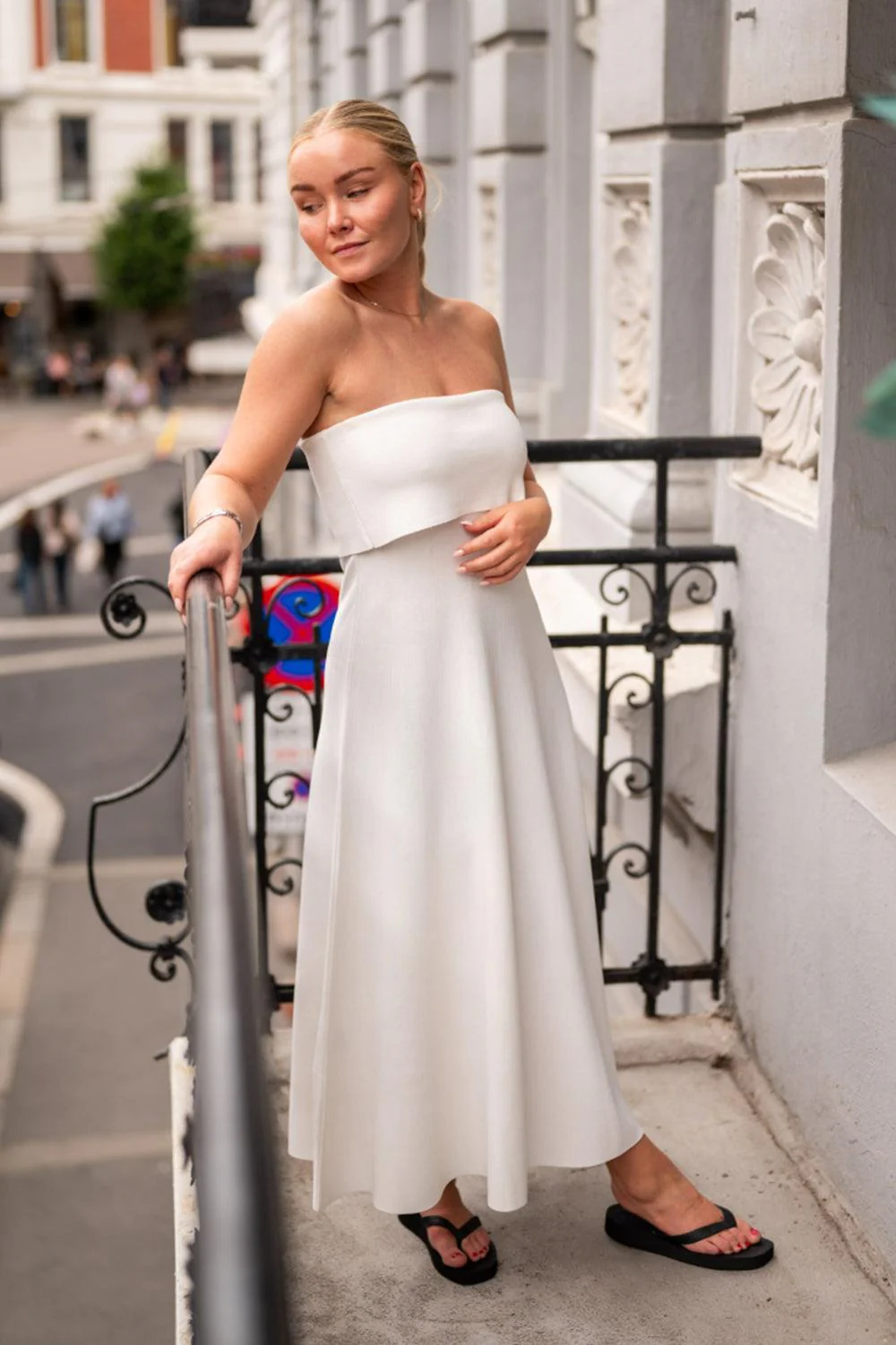 Clementina Midi Dress Off White - Image 3