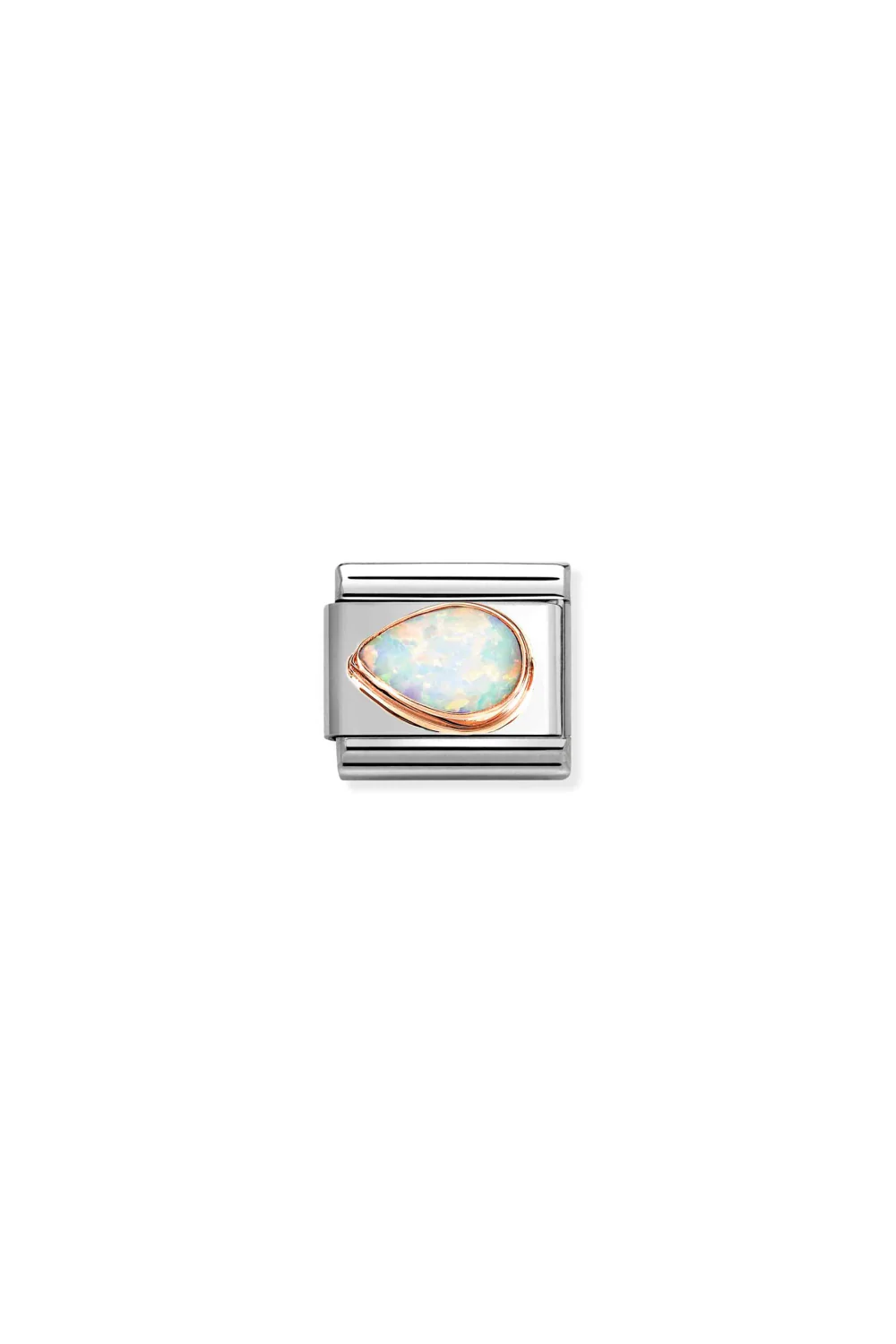 FACETED LEFT DROP White Opal