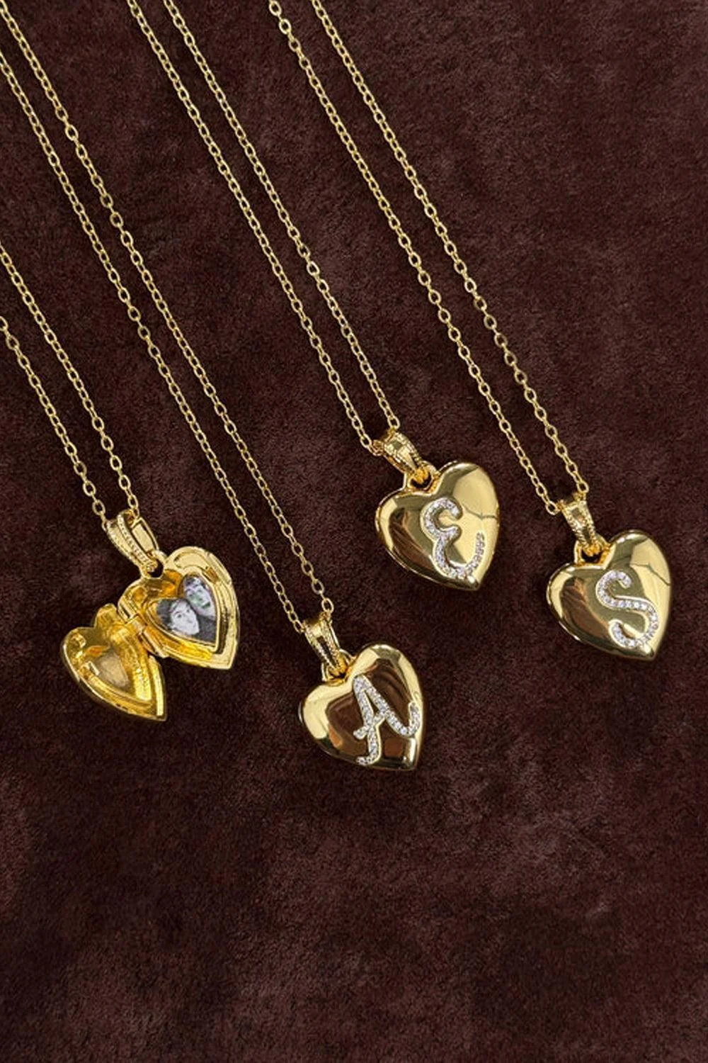 Locket Letter Necklace Gold - Image 2