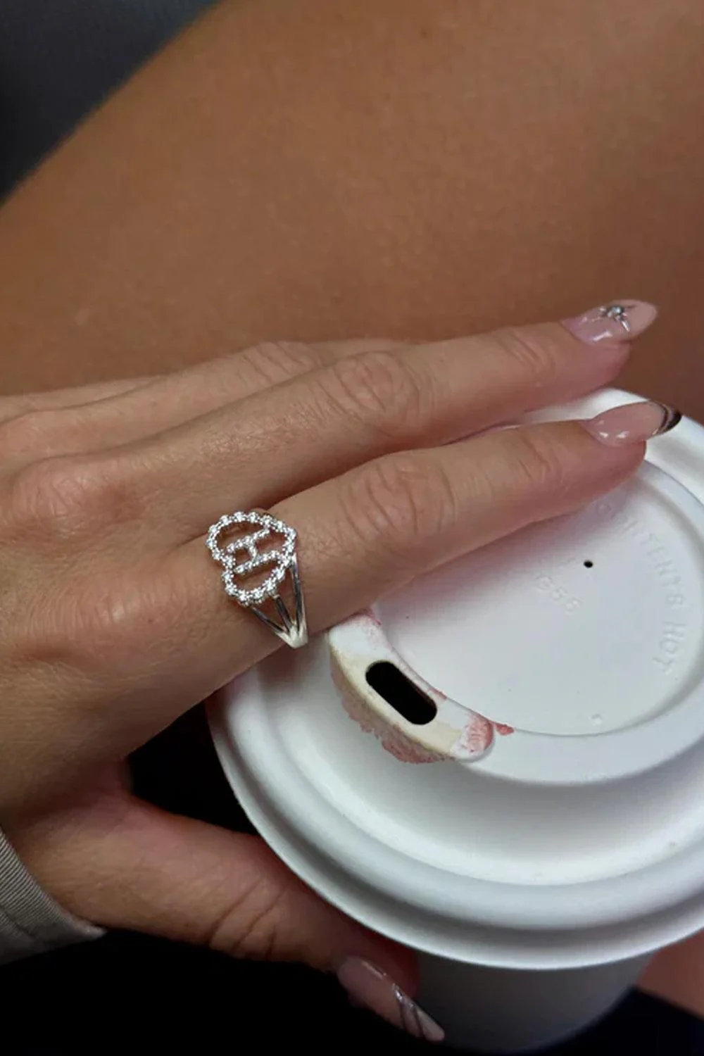 Letter Ring T Silver - Image 2