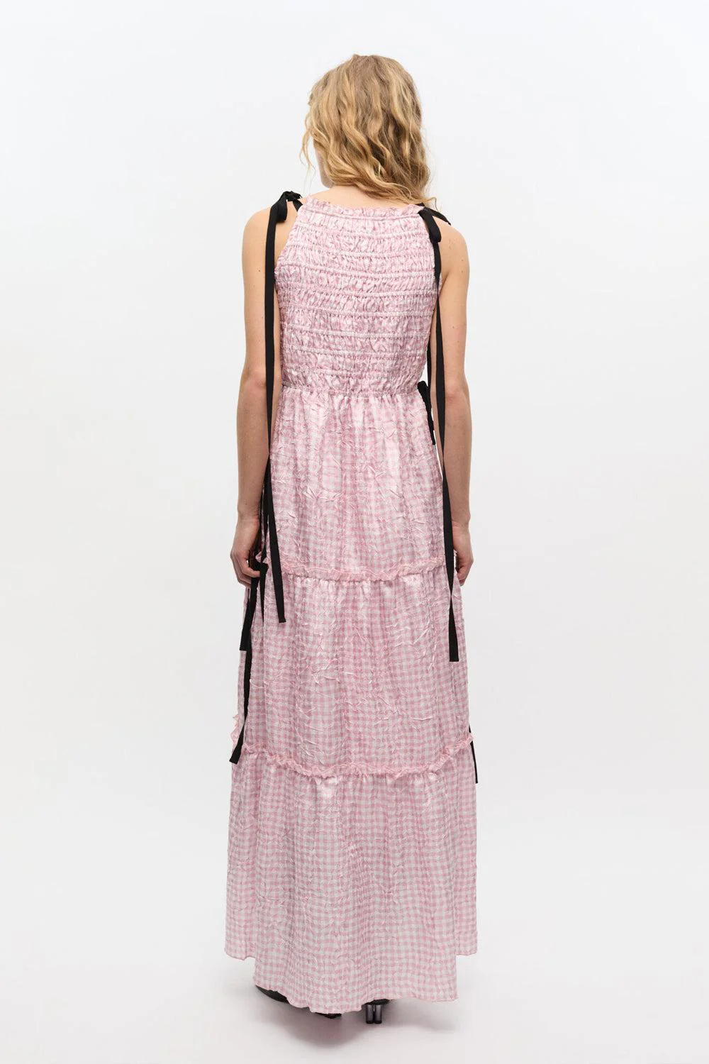 Shibori Pleat Maxi Smock Slip Dress - Image 4