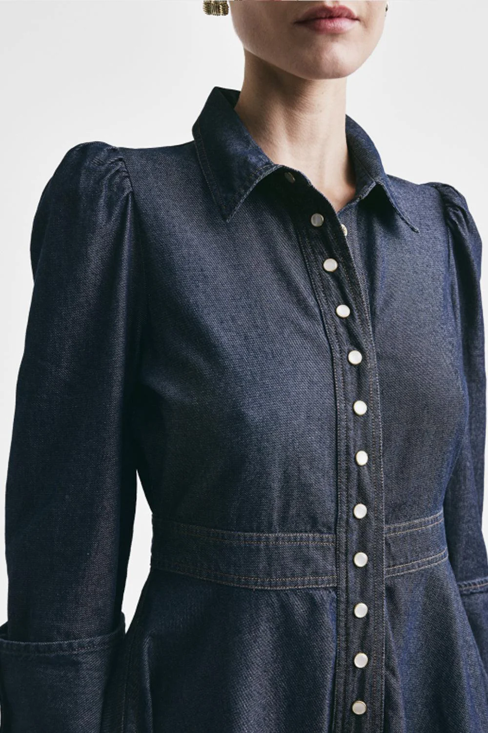 Denim Mini Dress Dark Blue - Image 3
