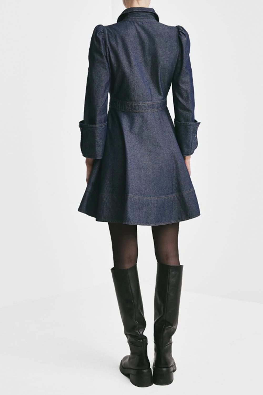 Denim Mini Dress Dark Blue - Image 4