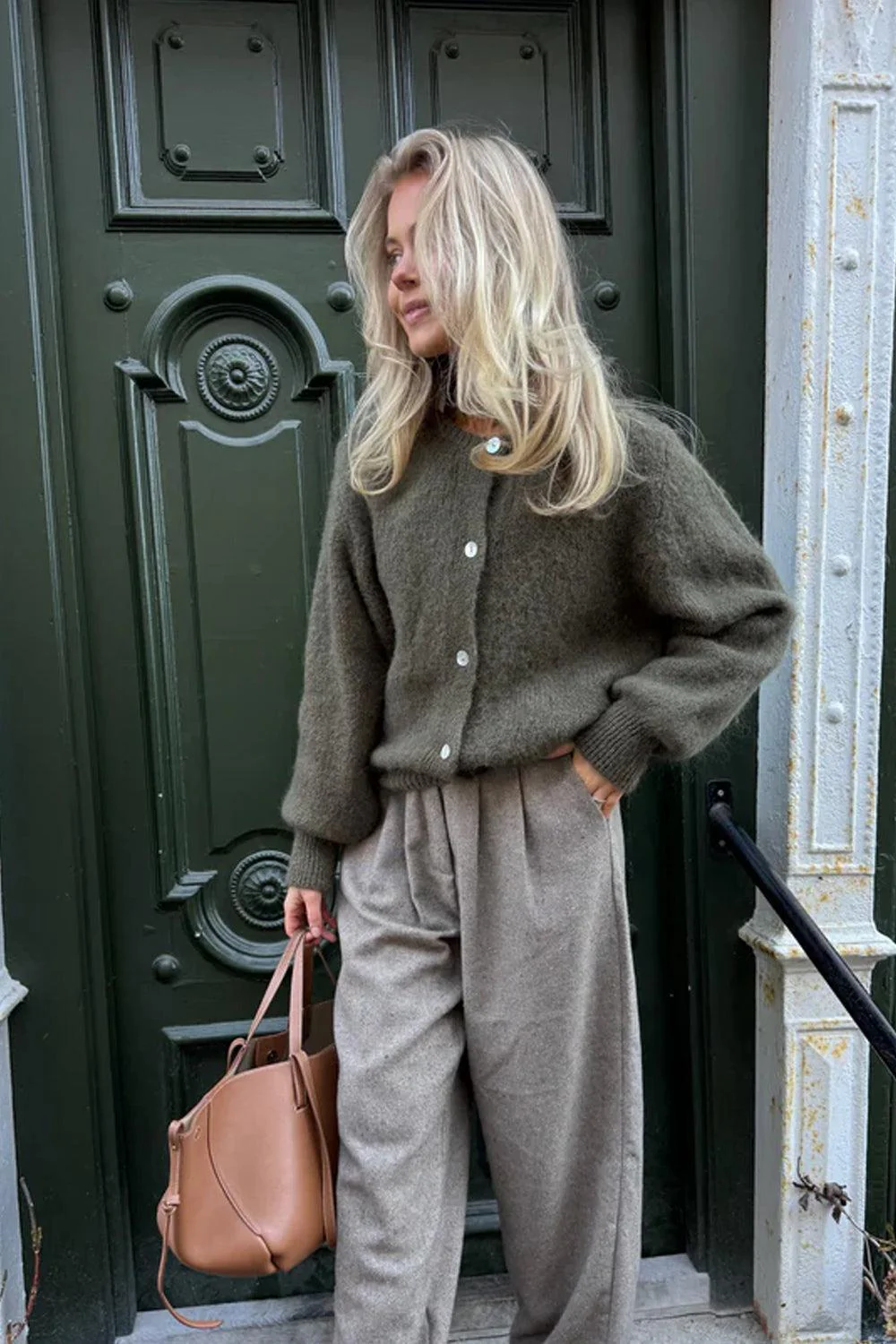 IdaIC Cardigan Army green - Image 2