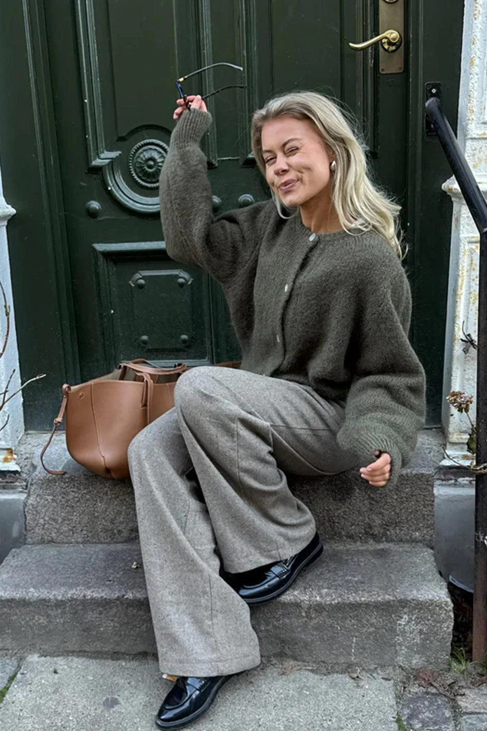 IdaIC Cardigan Army green - Image 3