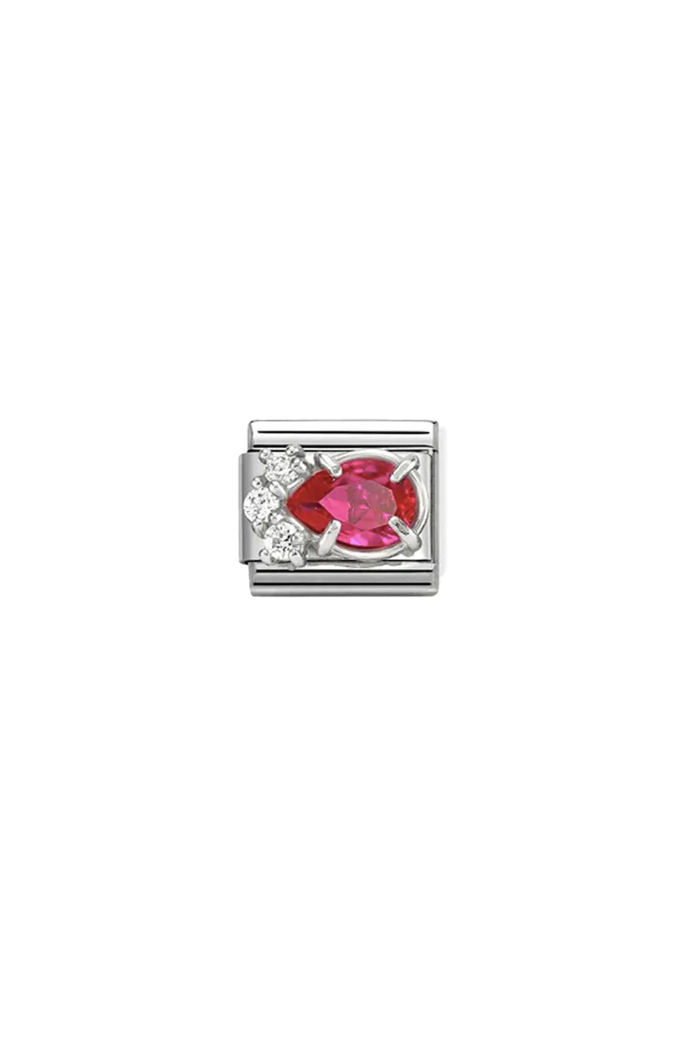 Classic cz & 925 Sterling Silver Red Drop