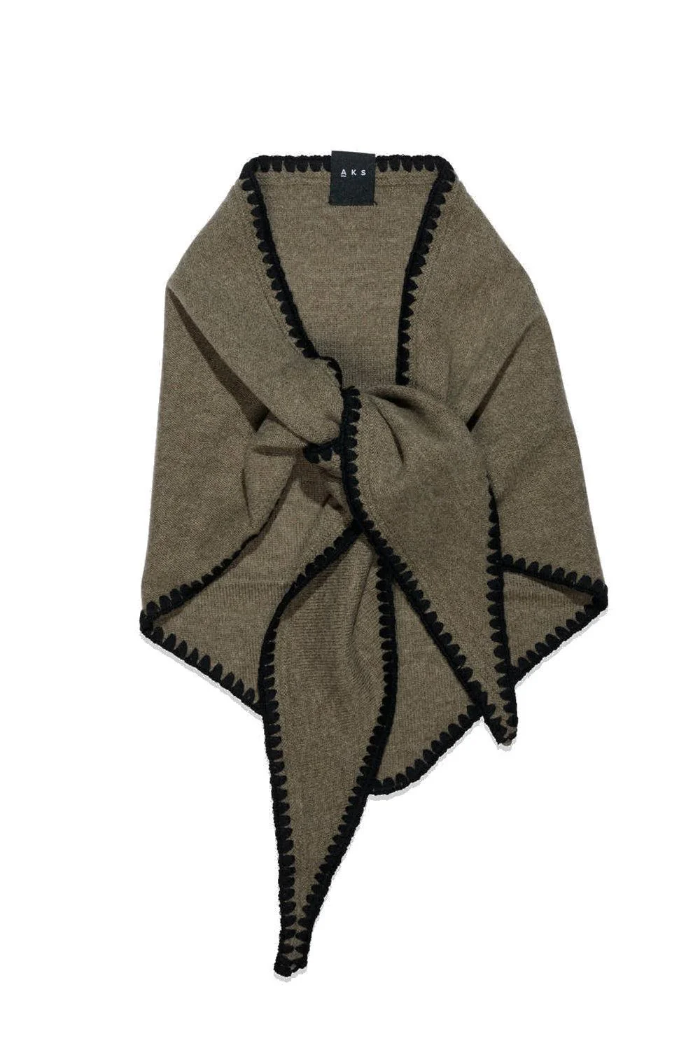 Mina Stitched Merino Scarf Wood