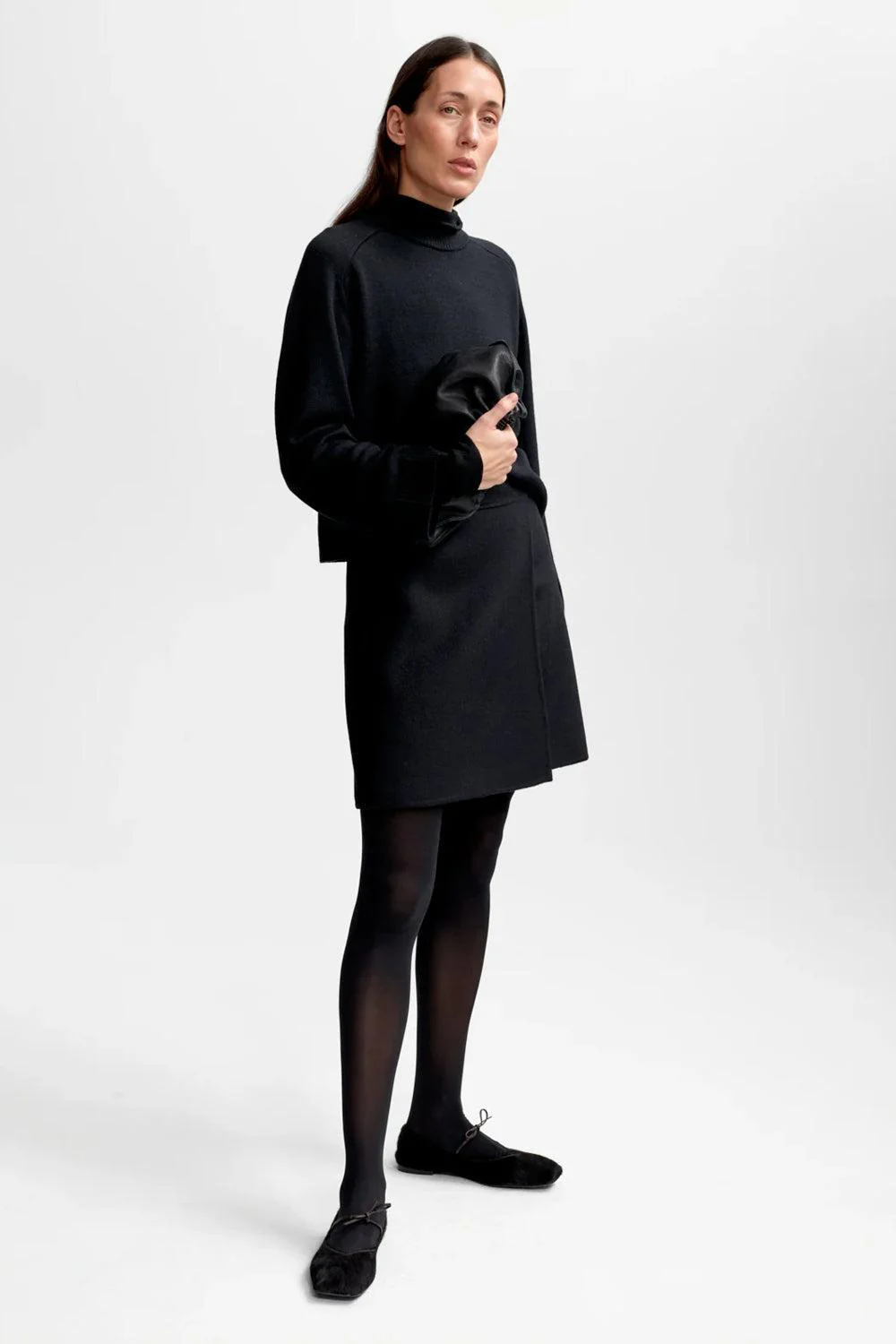 Kaia Wool Skirt Black - Image 3