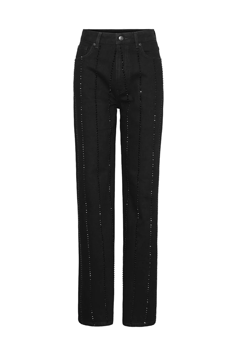 Luca Embellished Black 34" Long