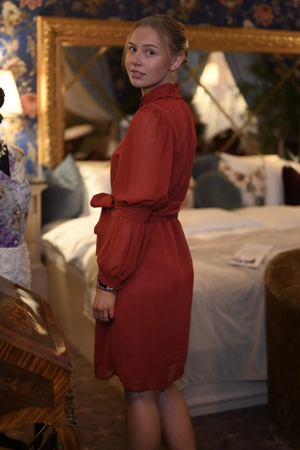 Siri short Dress Bourgund - Image 2