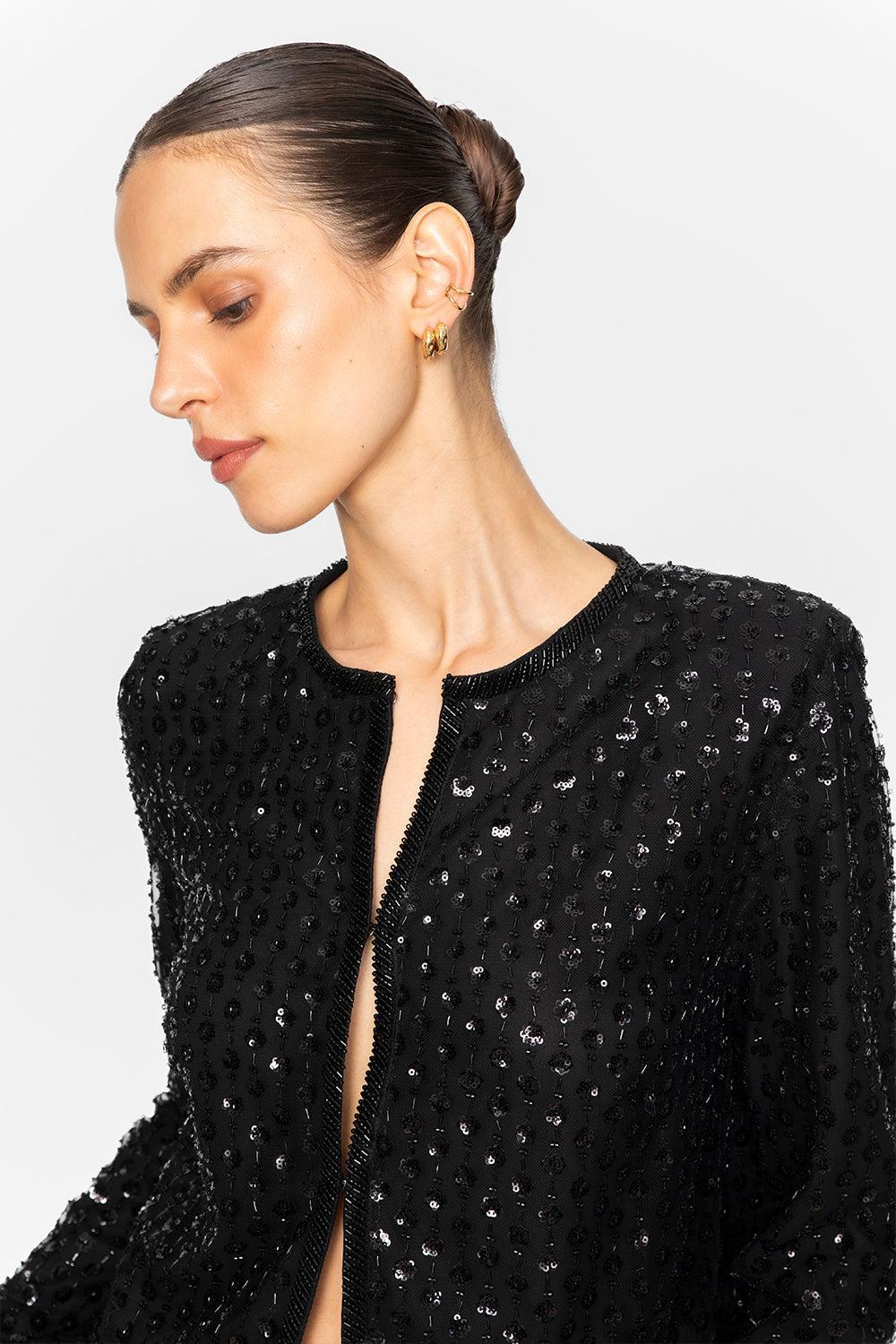 Francine Beaded Jacket Black - Image 3