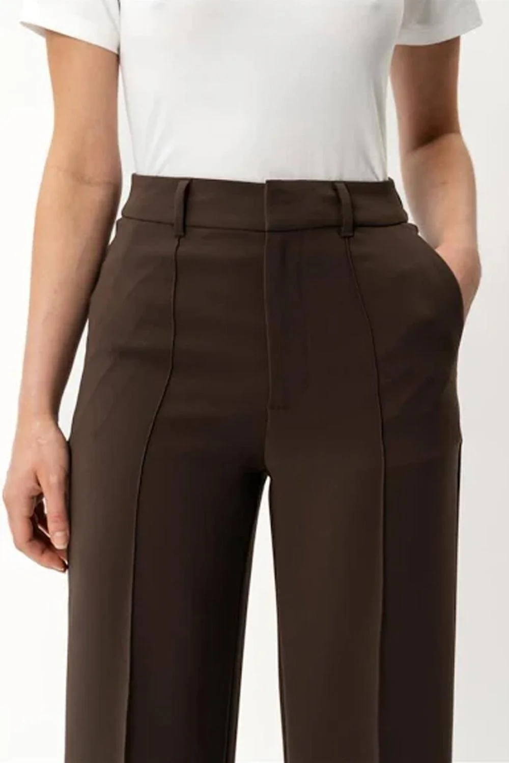 Crepe relaxed trouser dark brown 32" - Image 2
