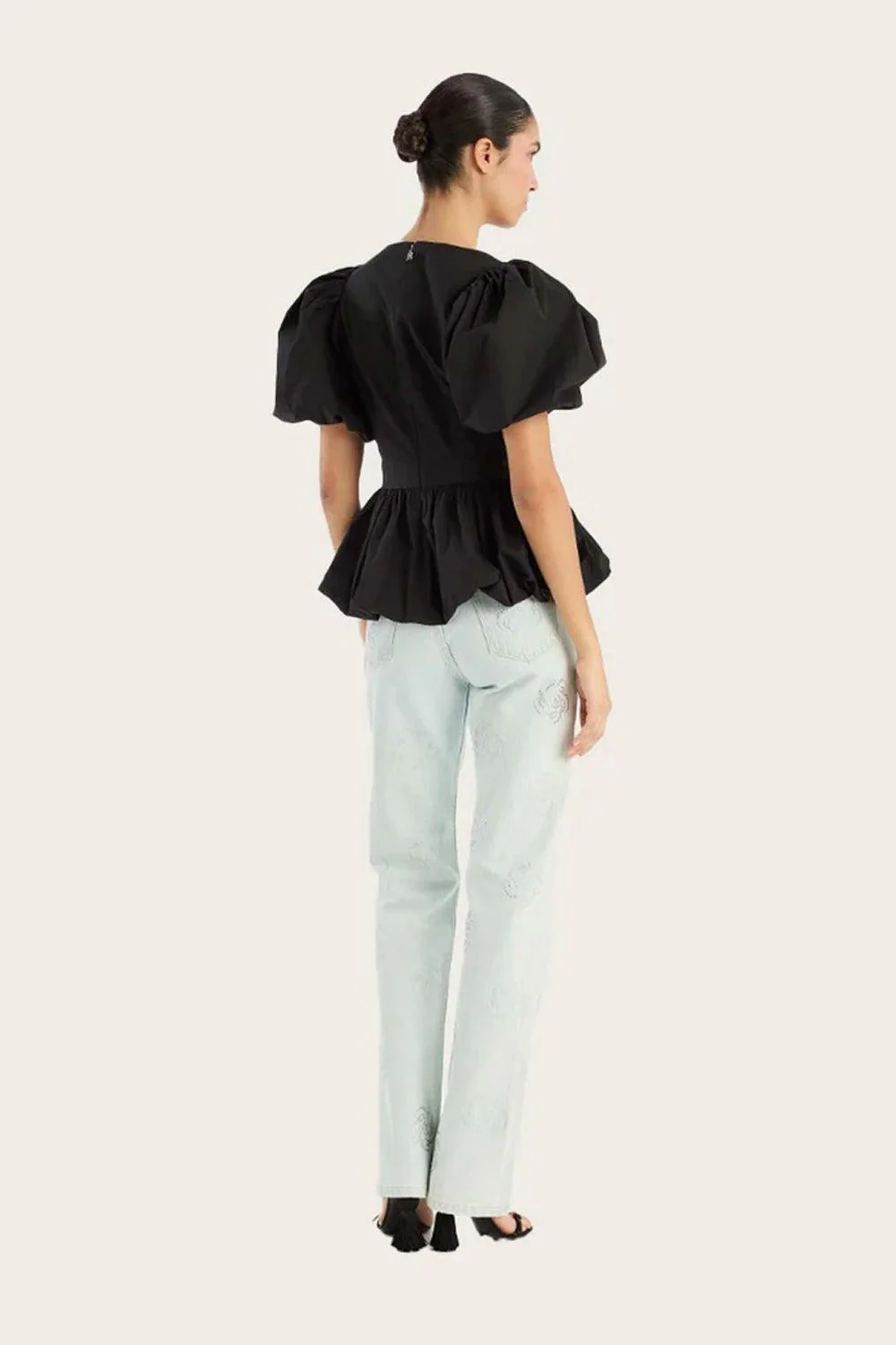 Washed Twill Stud Jeans Rotate - Image 3