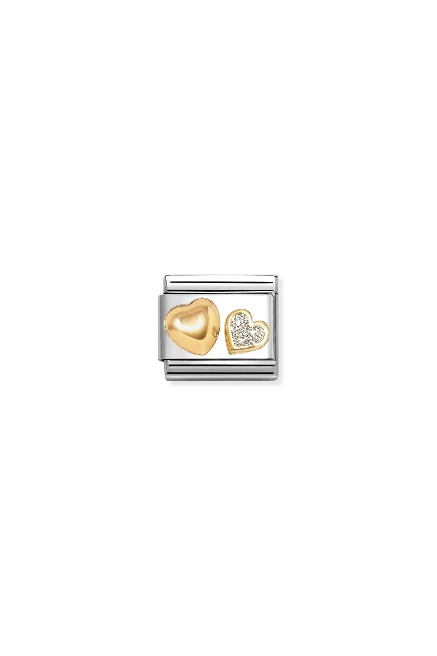 Love 18k Gold & Enamel Silver Heart and Rounded Heart