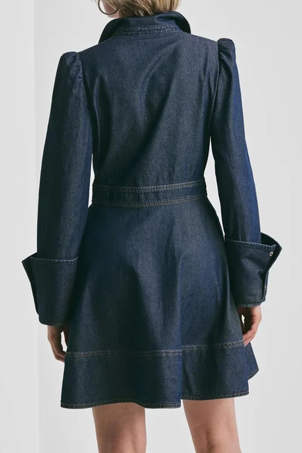 Denim Mini Dress Dark Blue - Image 5