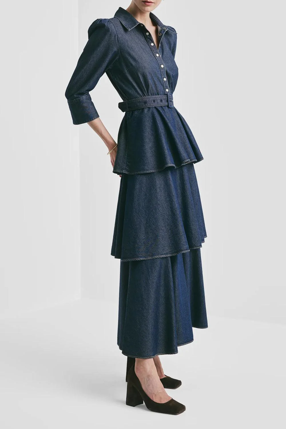 Denim Shirt Dress Dark Blue - Image 2