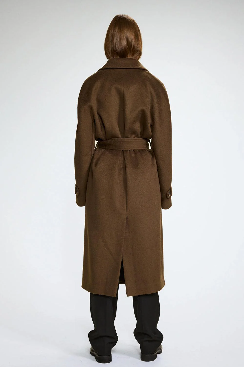WMN Double Breasted Coat Brown - Image 3