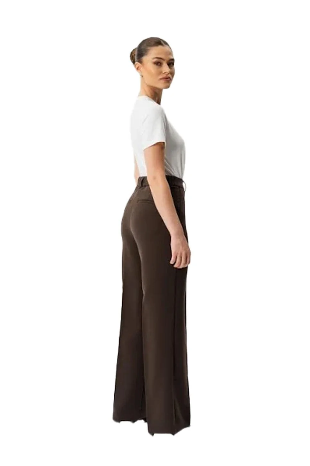 Crepe relaxed trouser dark brown 30" - Image 2