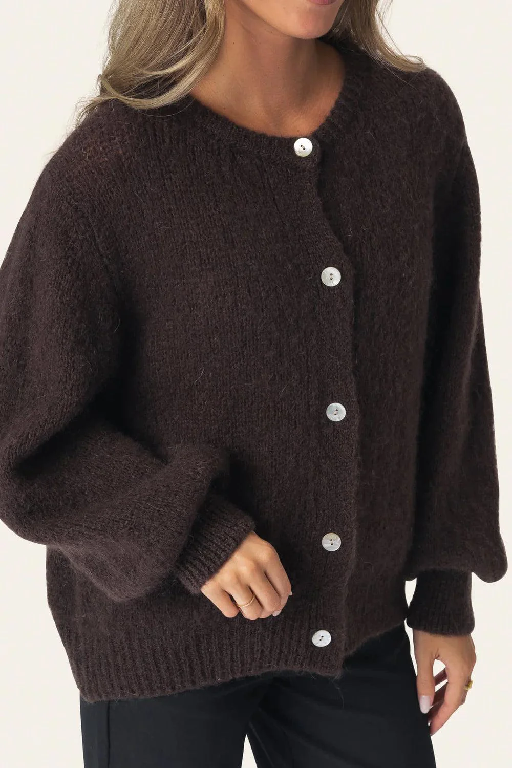 IdaIC Cardigan Dark Brown - Image 2