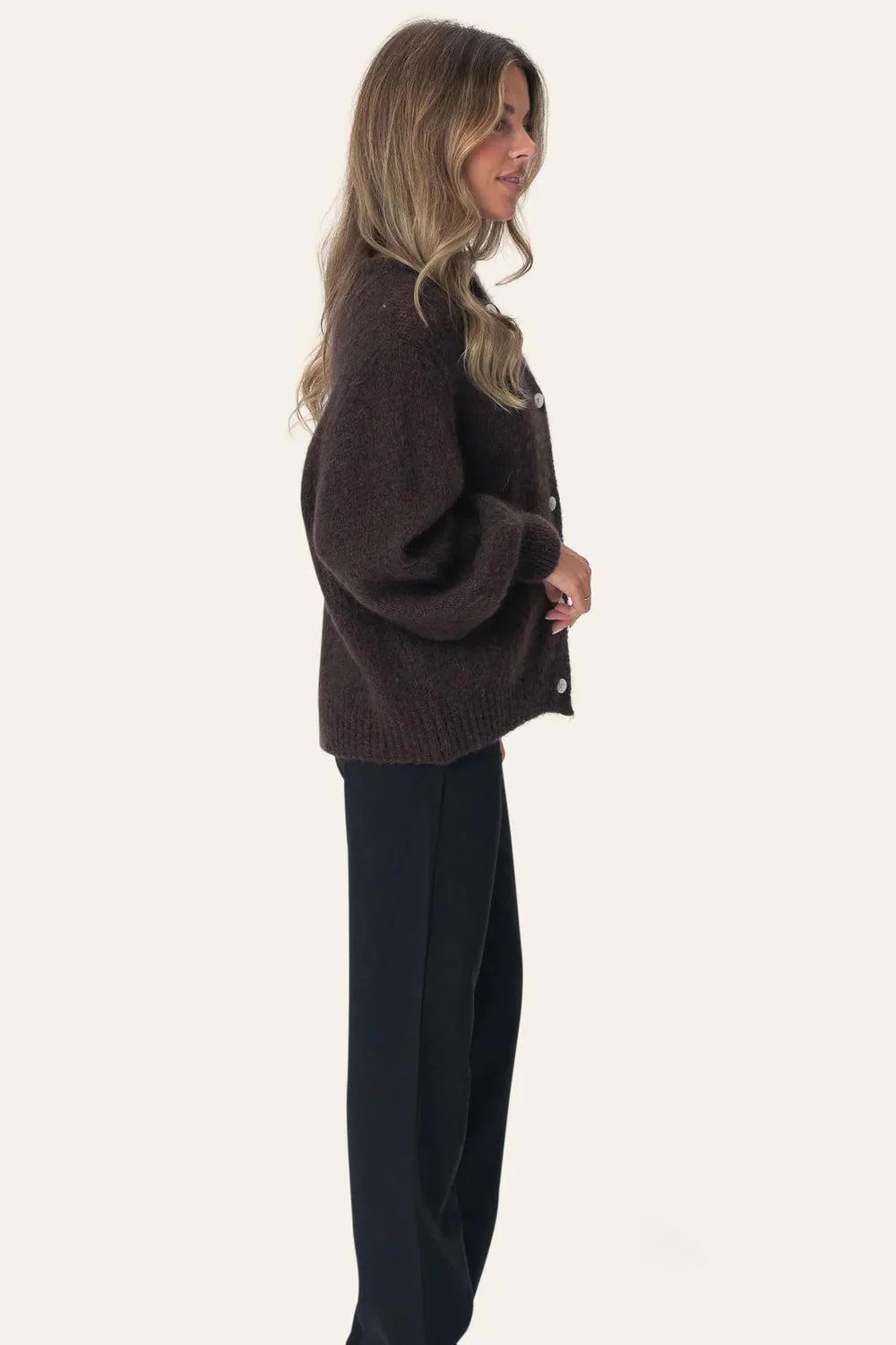 IdaIC Cardigan Dark Brown - Image 5