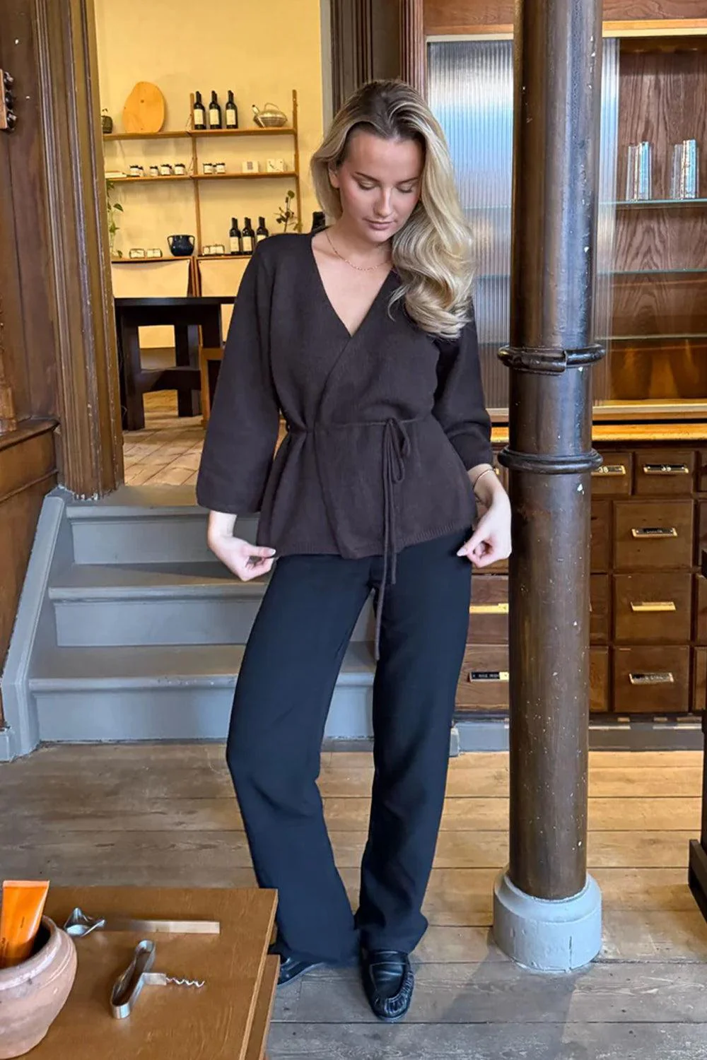 AnneIC Cardigan Dark Brown - Image 2
