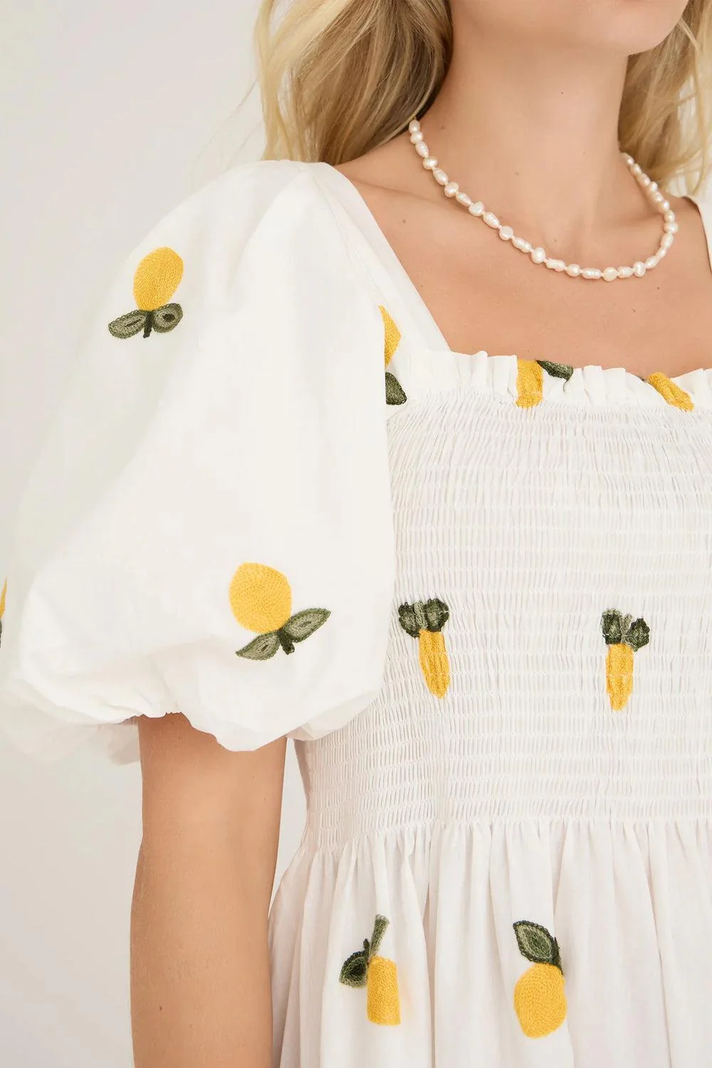 Cheri fruit dress White/yellow - Image 3