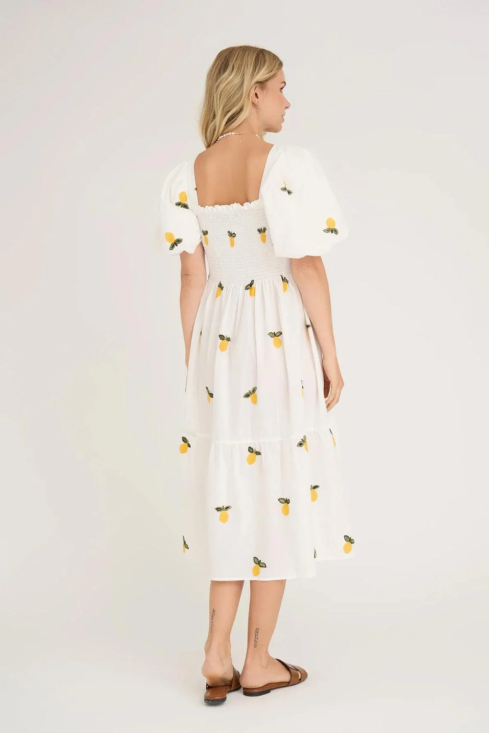 Cheri fruit dress White/yellow - Image 4