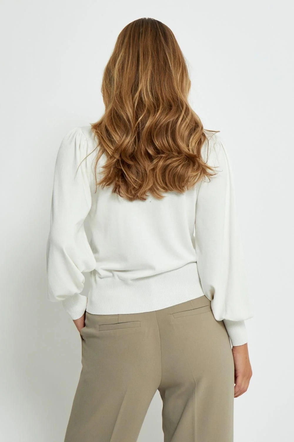 Liva Long Sleeve Pullover Broken White - Image 4