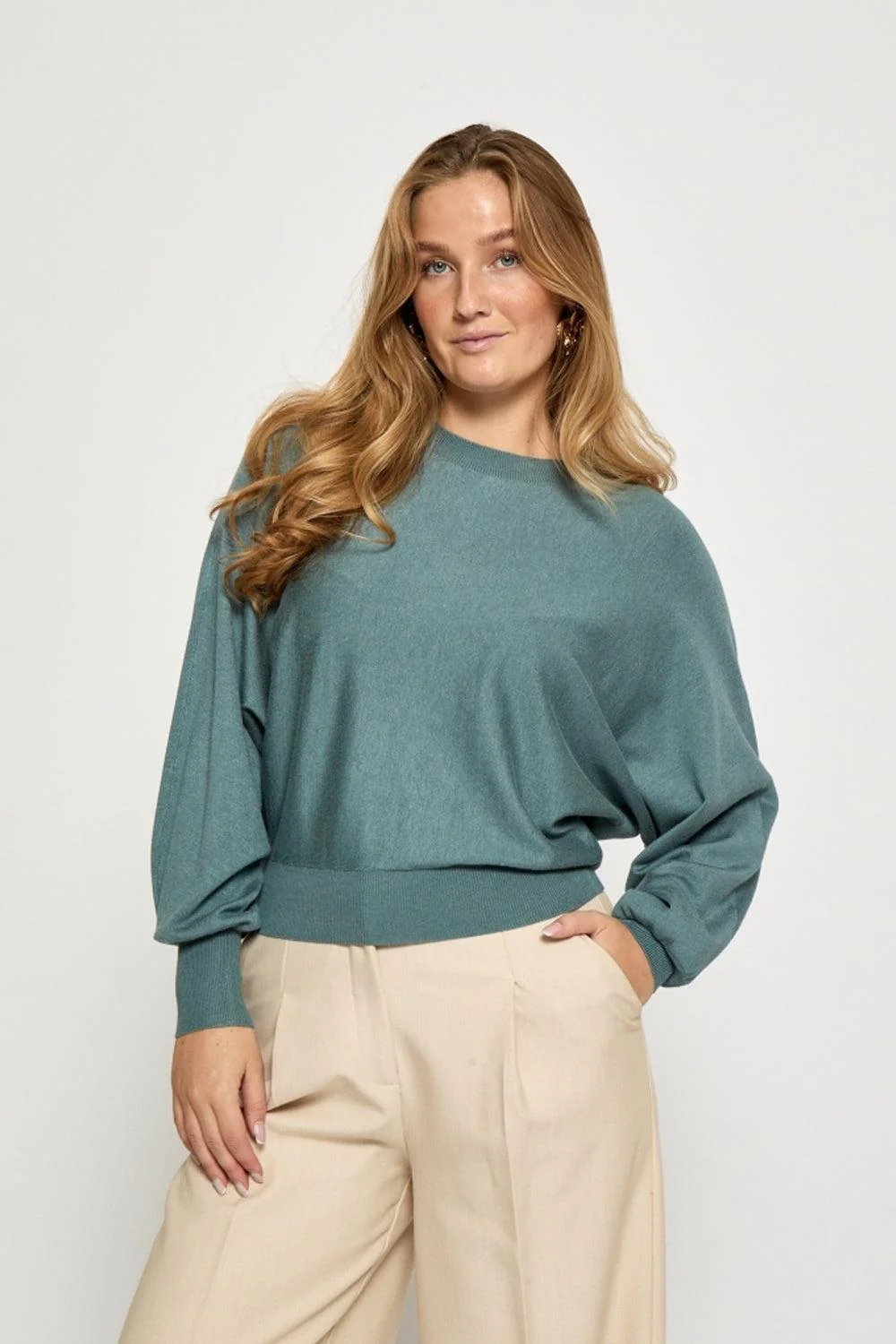 MSDana Bat Sleeve Knit Pullover North Atlantic Mel - Image 2