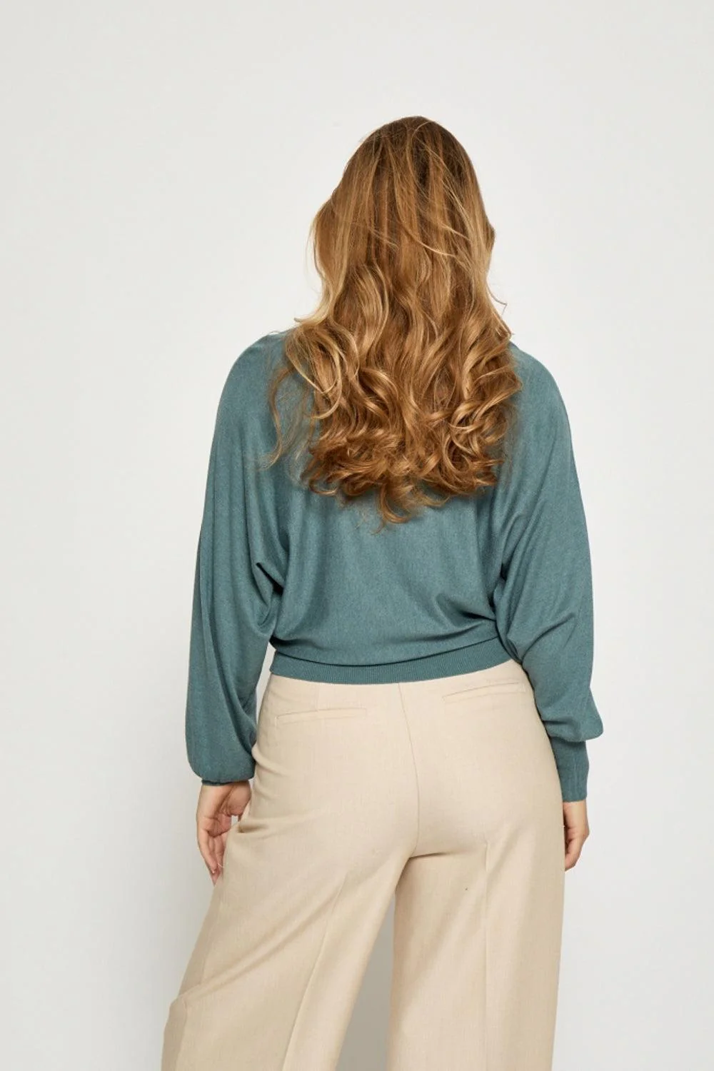 MSDana Bat Sleeve Knit Pullover North Atlantic Mel - Image 3