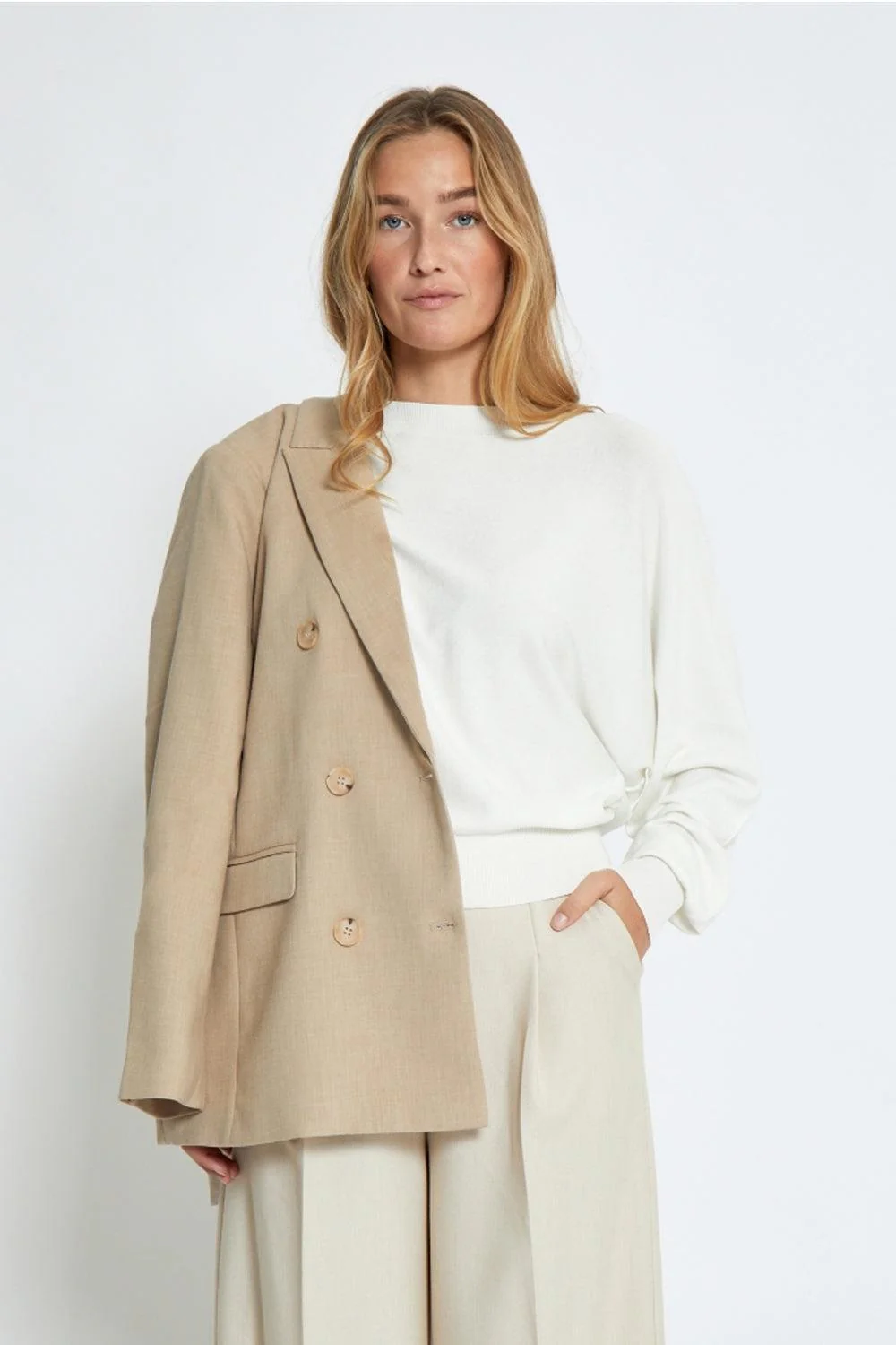 MSDana Bat Sleeve Knit Pullover Broken White - Image 3