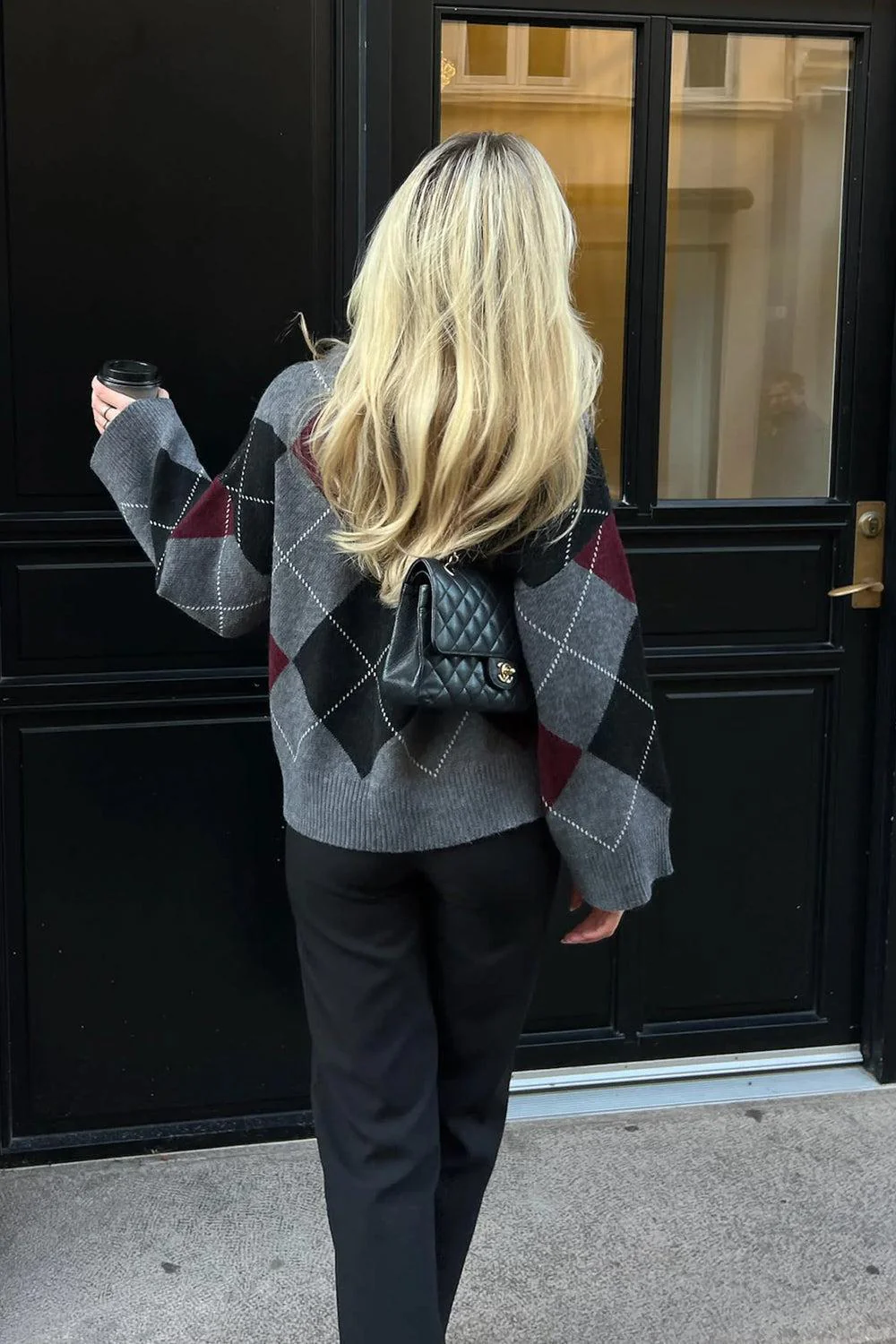 BoletteIC Pullover Grey Argyle - Image 2