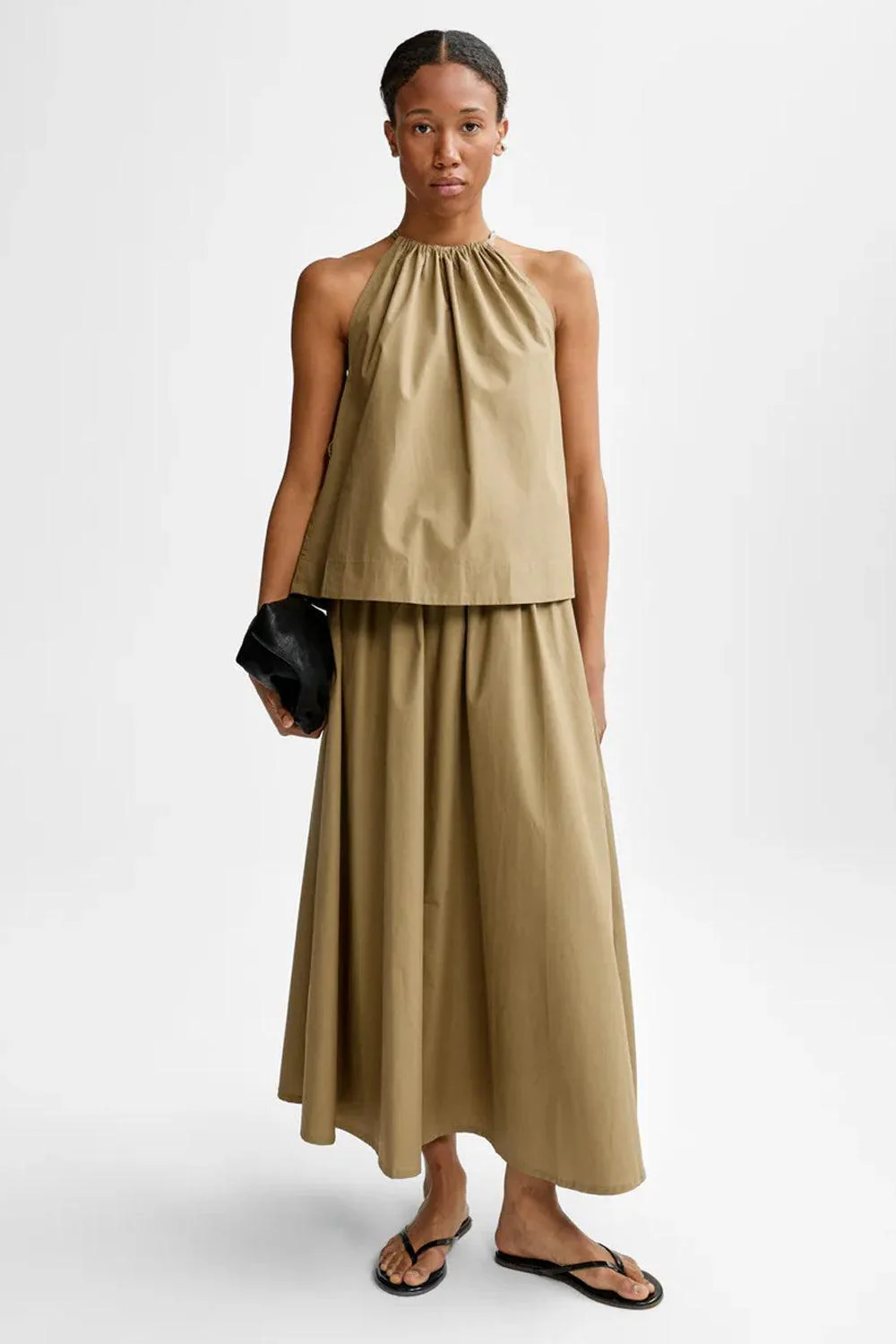 Daija Poplin Skirt Wood - Image 2