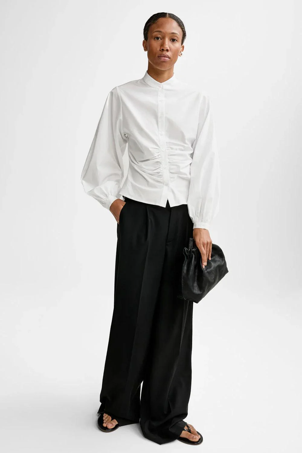 Velora Poplin Shirt White - Image 3