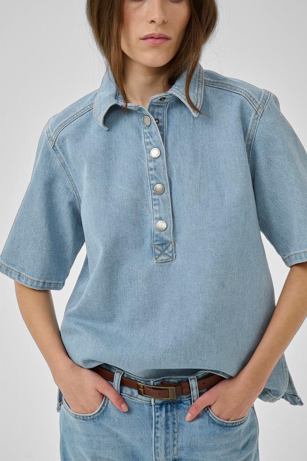 AbinaMW boxy blouse Light Blue wash - Image 3