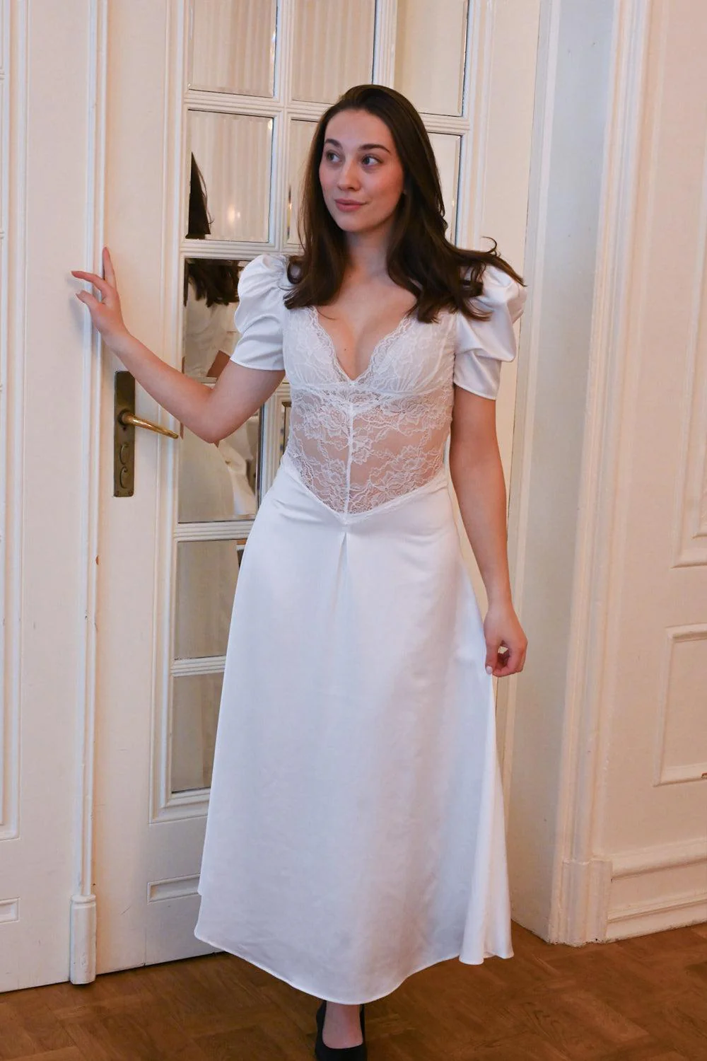 Francis Lace Midi Dress White - Image 3