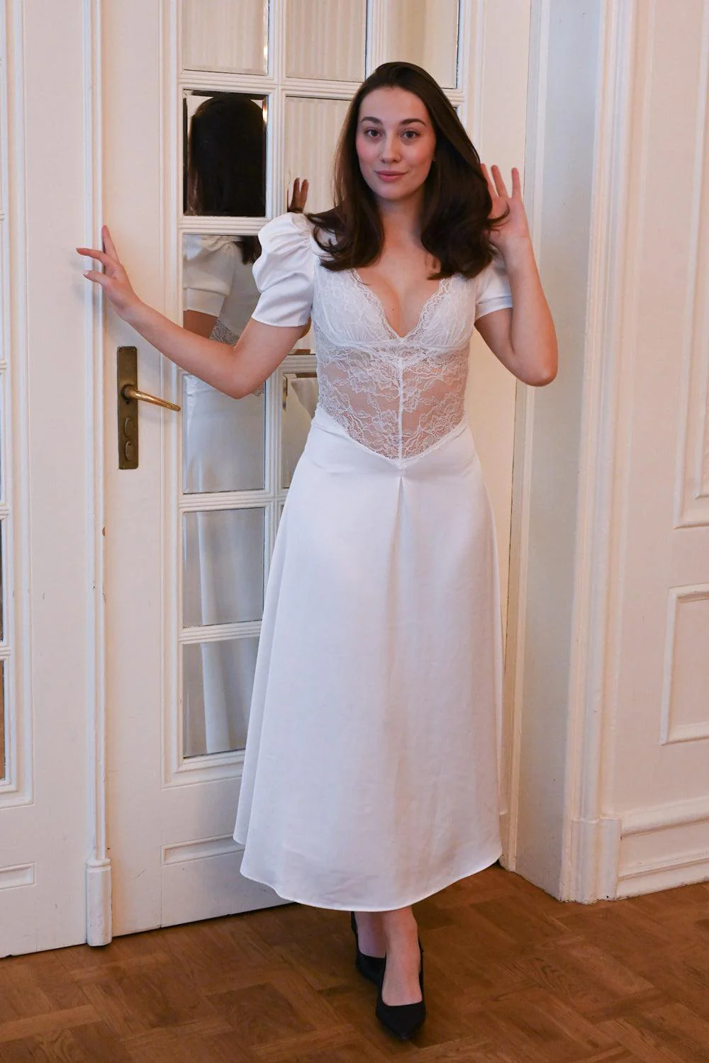 Francis Lace Midi Dress White - Image 4