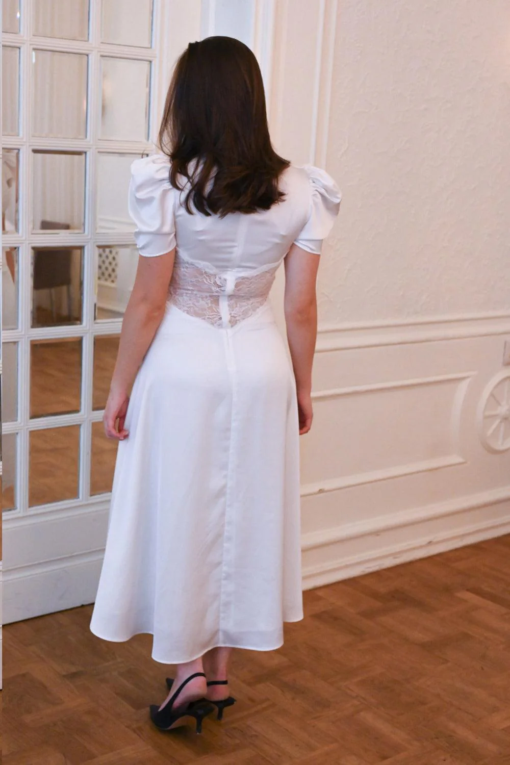 Francis Lace Midi Dress White - Image 5