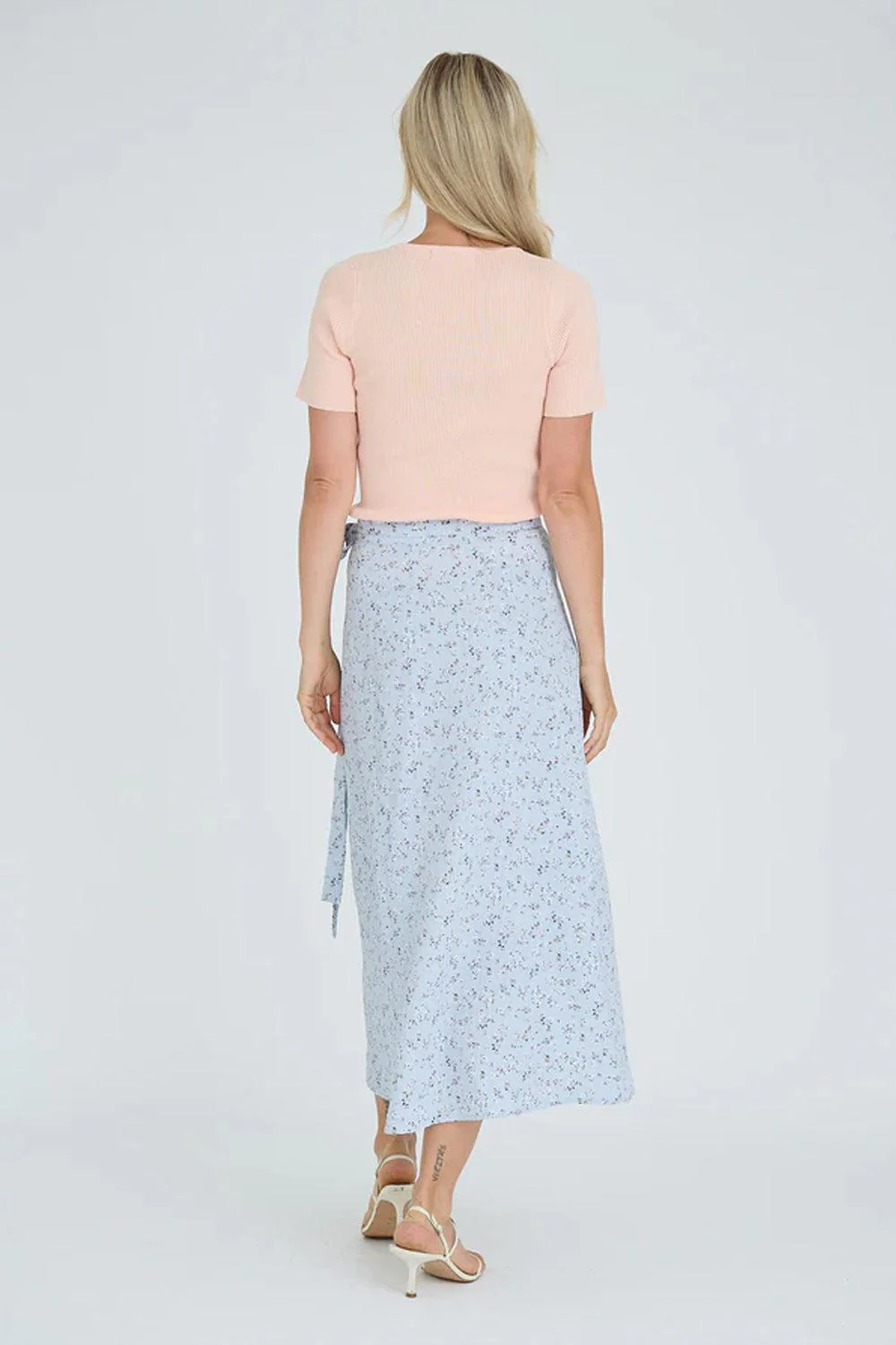 Peony Wrap Skirt light blue/offwhite - Image 3