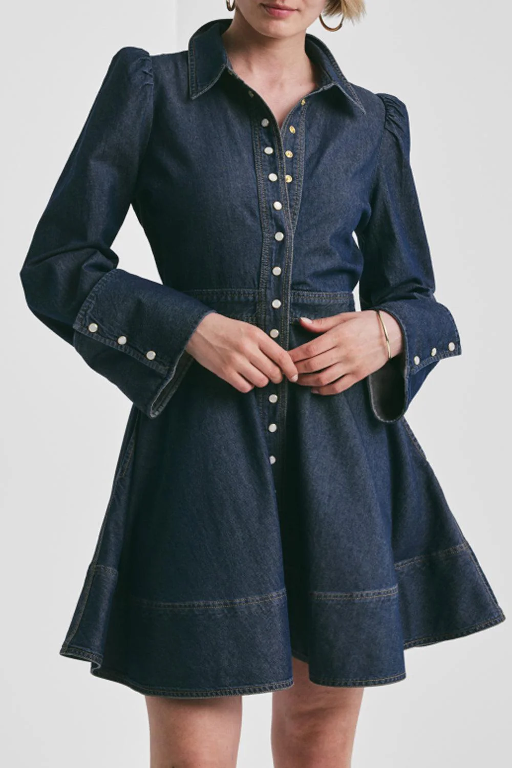 Denim Mini Dress French Blue - Image 2