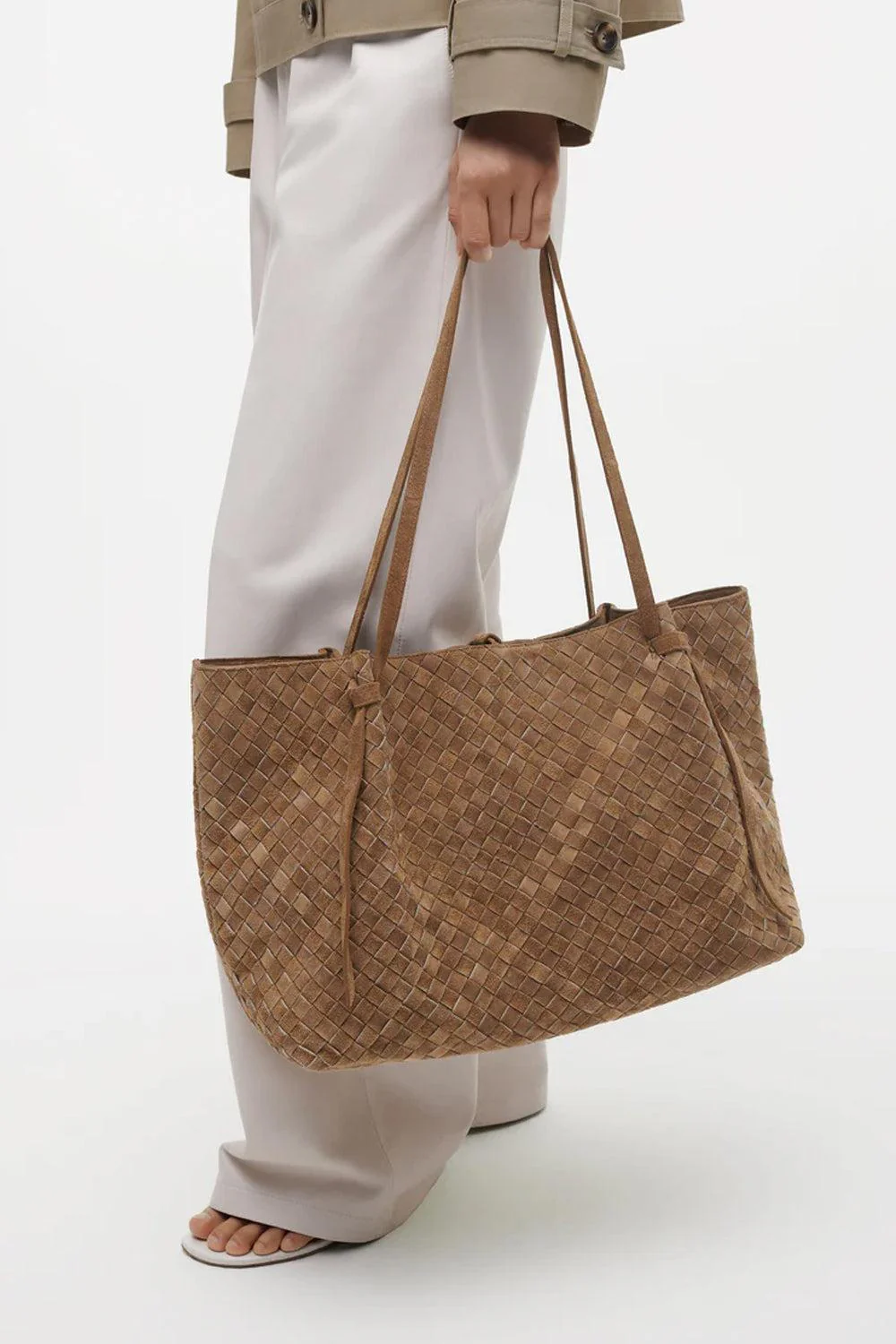 Liandra Gritty Woven Leather Oliven - Image 2