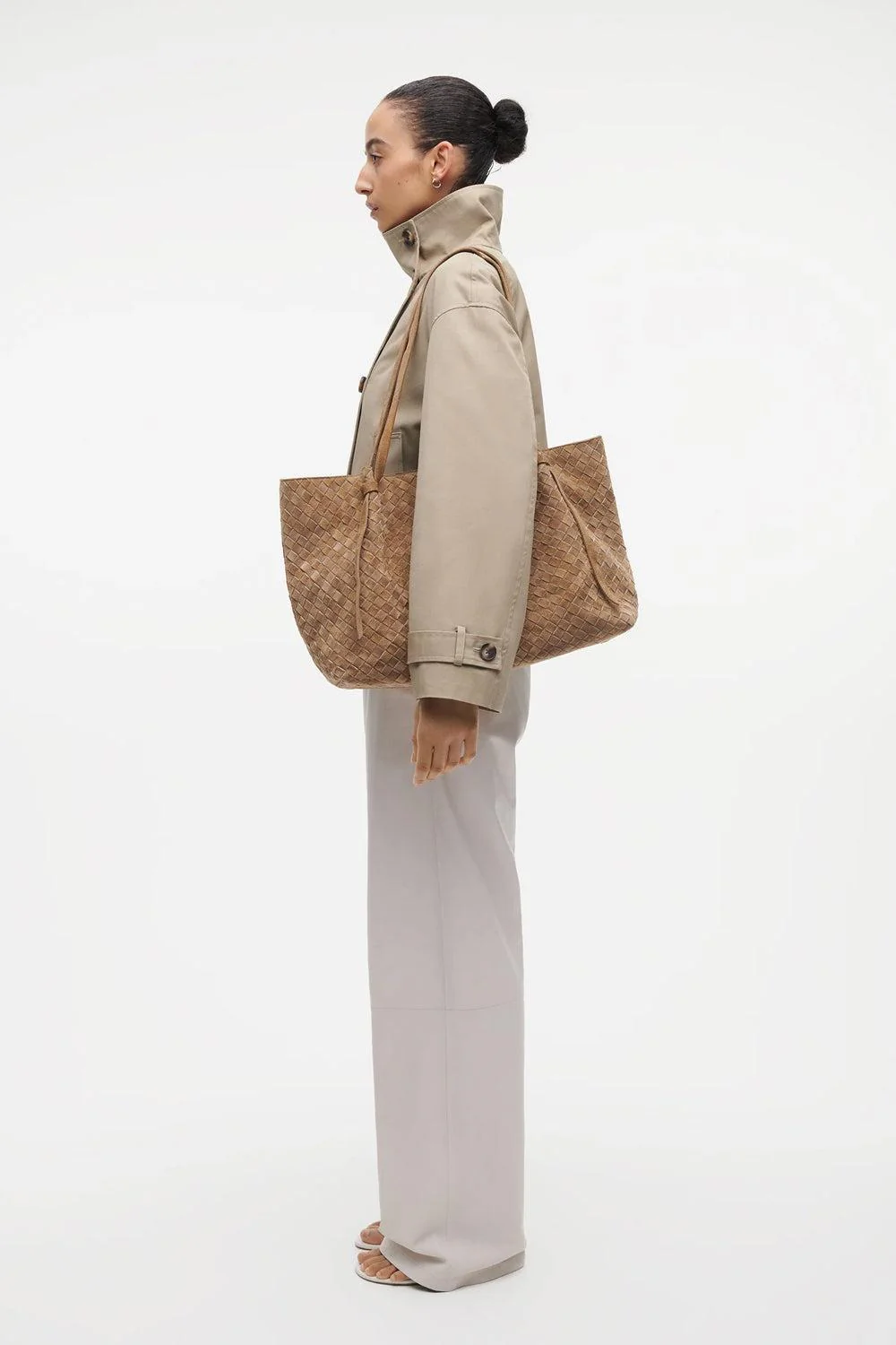 Liandra Gritty Woven Leather Oliven - Image 3
