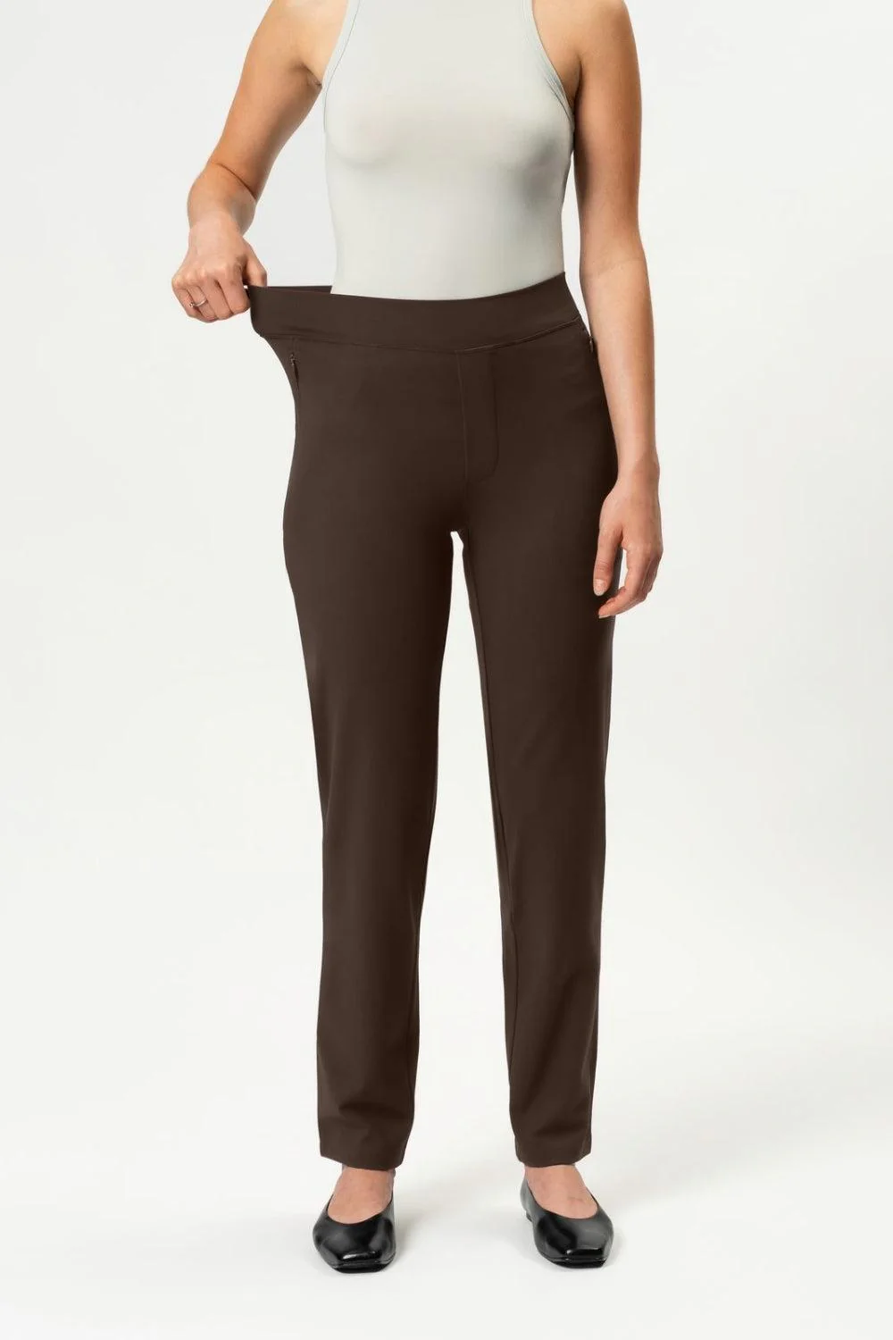 Asana Slim Pant Brown 30" - Image 4